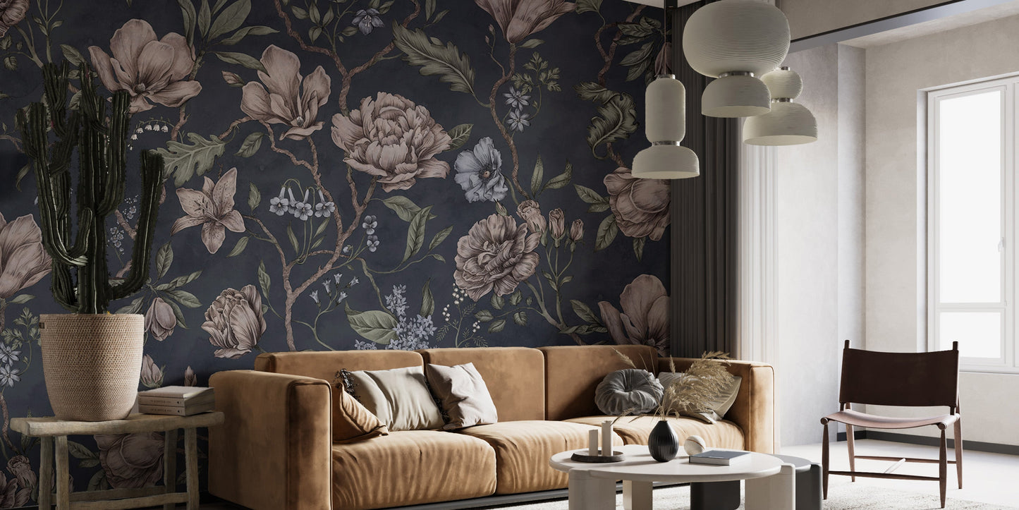 Dark Blue Belinda Wallpaper for modern interiors
