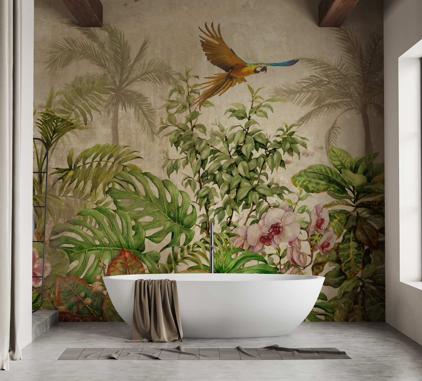 Exotic Feathered Fliers on Tropical Jungle Wallpaper - Giffywalls