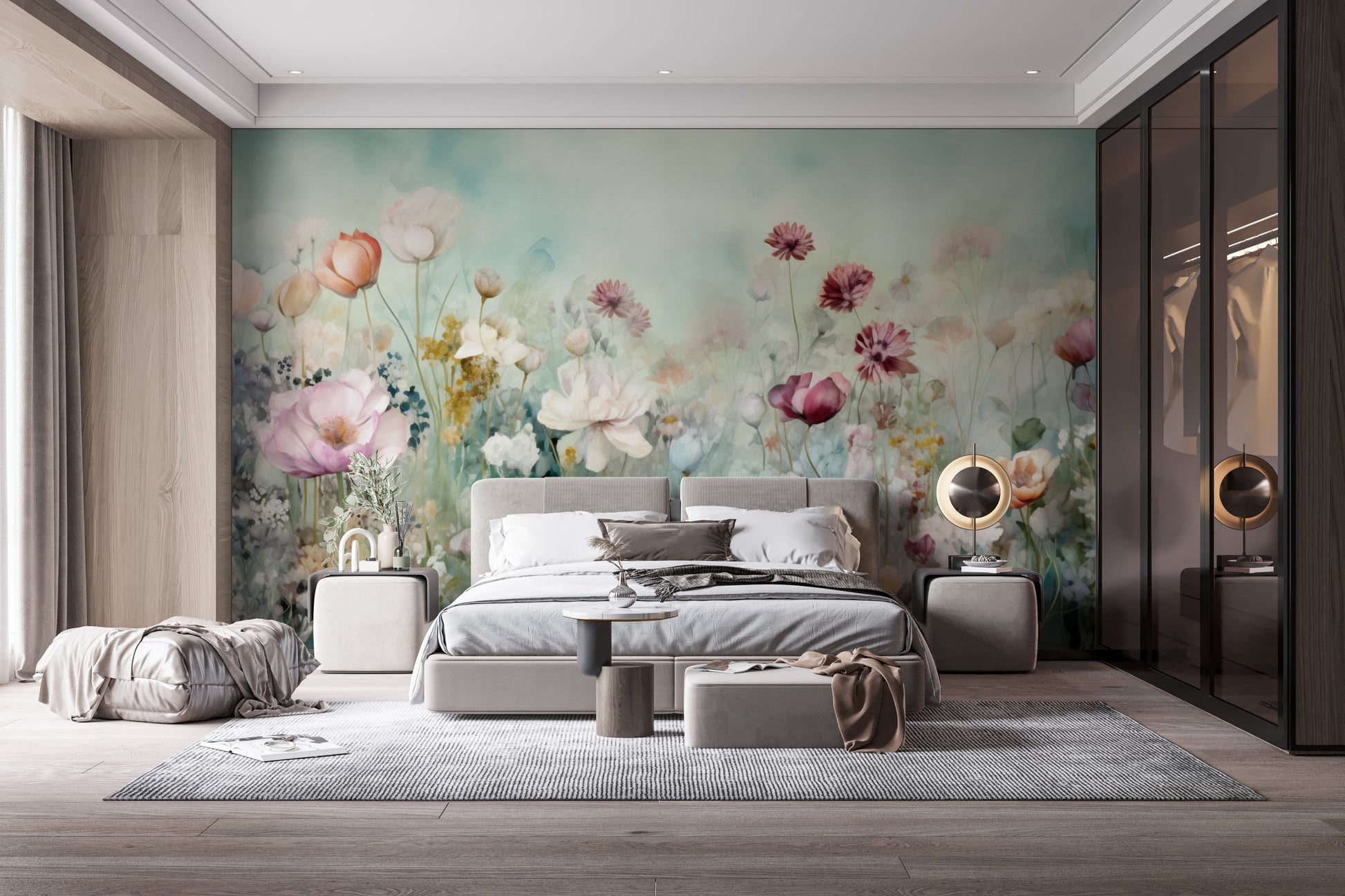 Colorful Pastel Flower Wallpaper Mural - Giffywalls