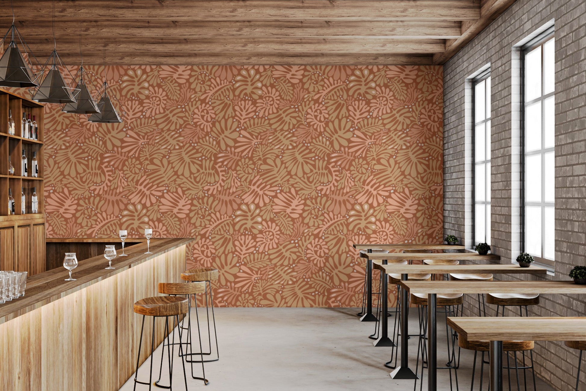 Trendy self-adhesive wallpaper with leaf elegance