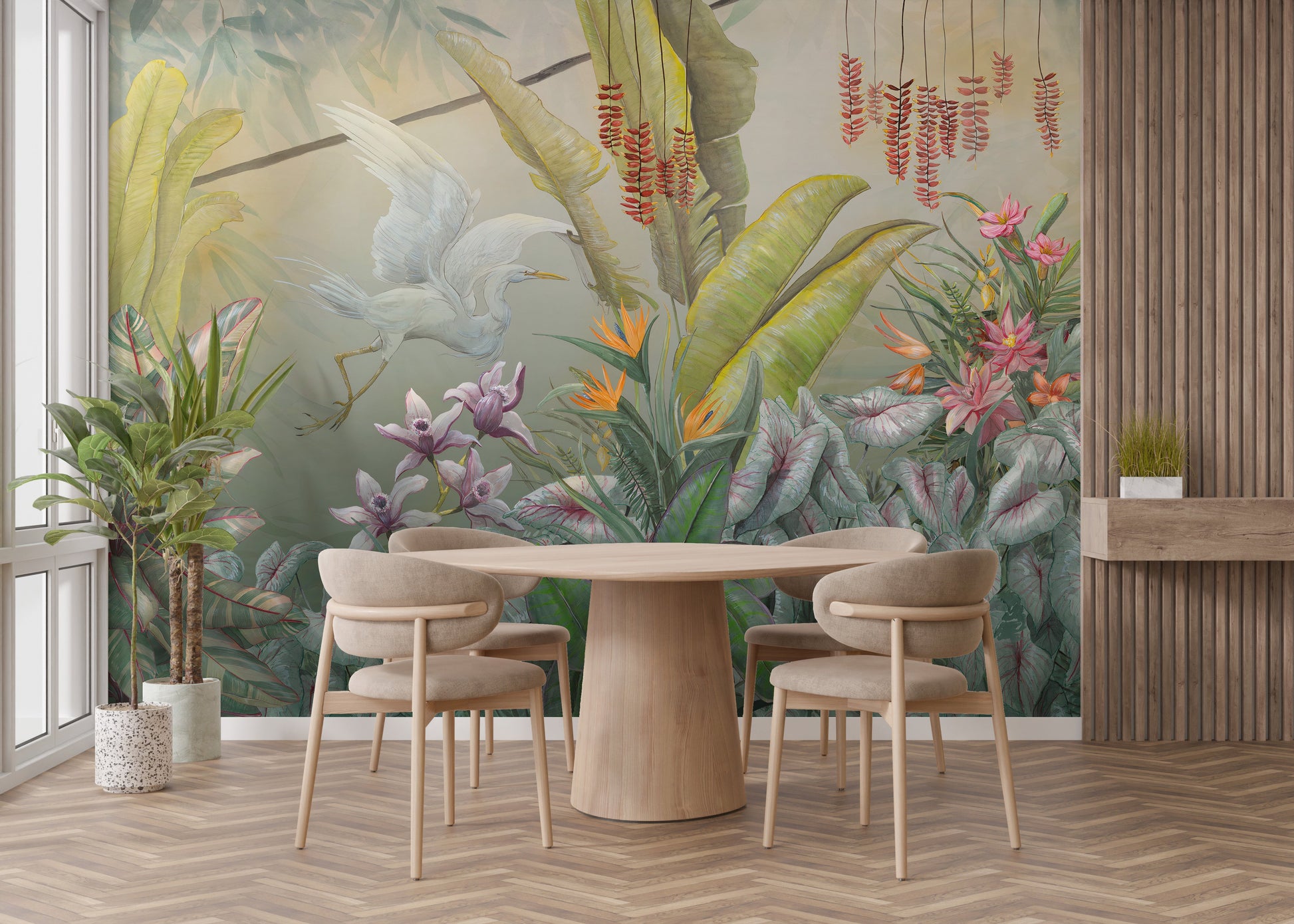 Green Plants & Flowers Wallpaper Mural - Giffywalls