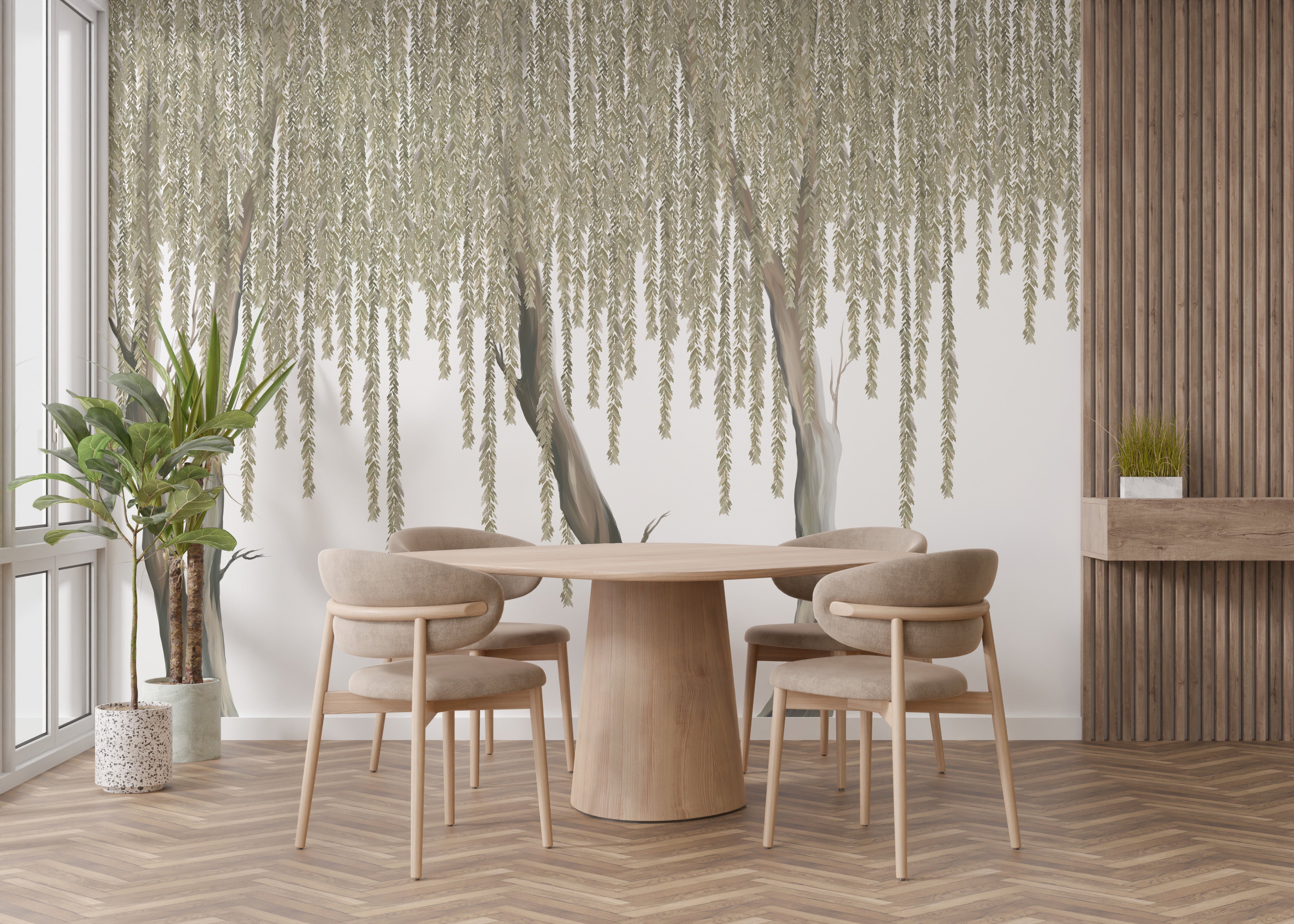 Hanging Flowers Tree Wallpaper Mural - Giffywalls