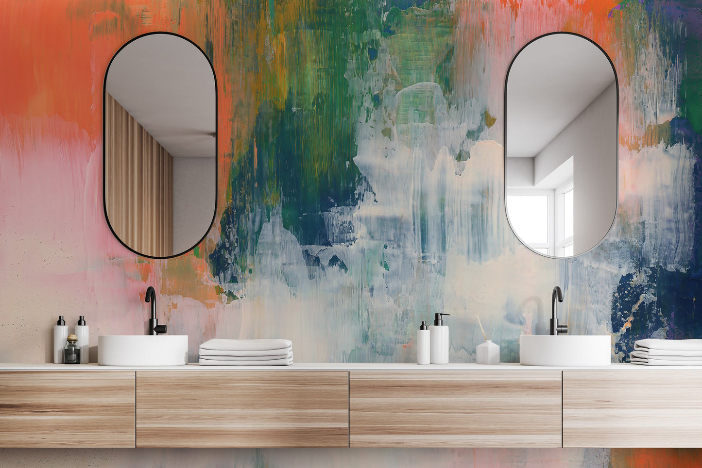 Abstract Brushstroke Wallpaper Mural - Giffywalls