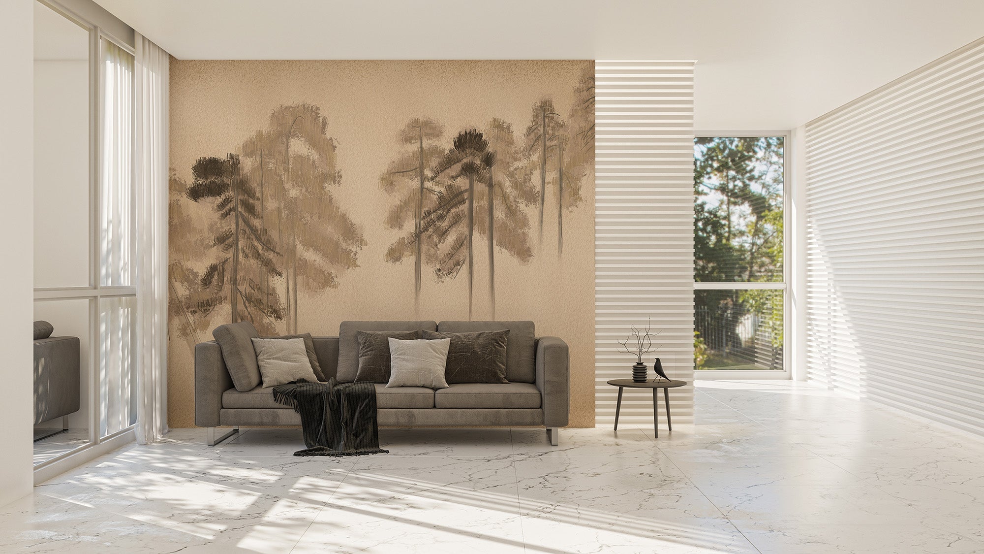 Pine Trees Wall Mural - Giffywalls