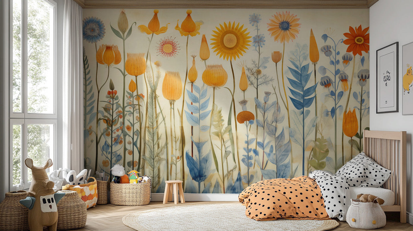 Brightly Colored Flowers Wallpaper Murals - Giffywalls