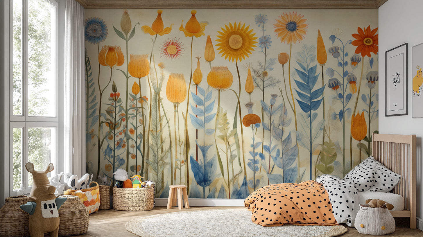 Brightly Colored Flowers Wallpaper Murals - Giffywalls