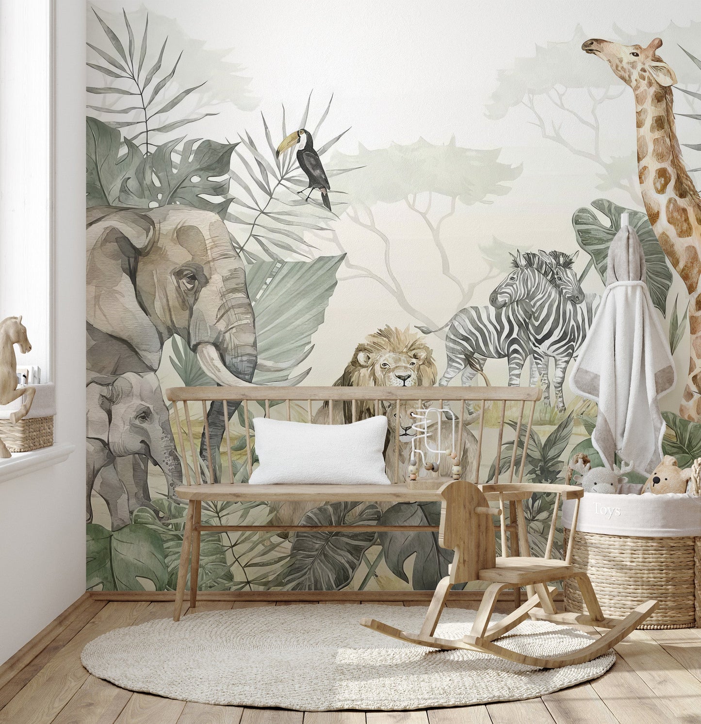 Tropical Wildlife Wall Mural - Giffywalls