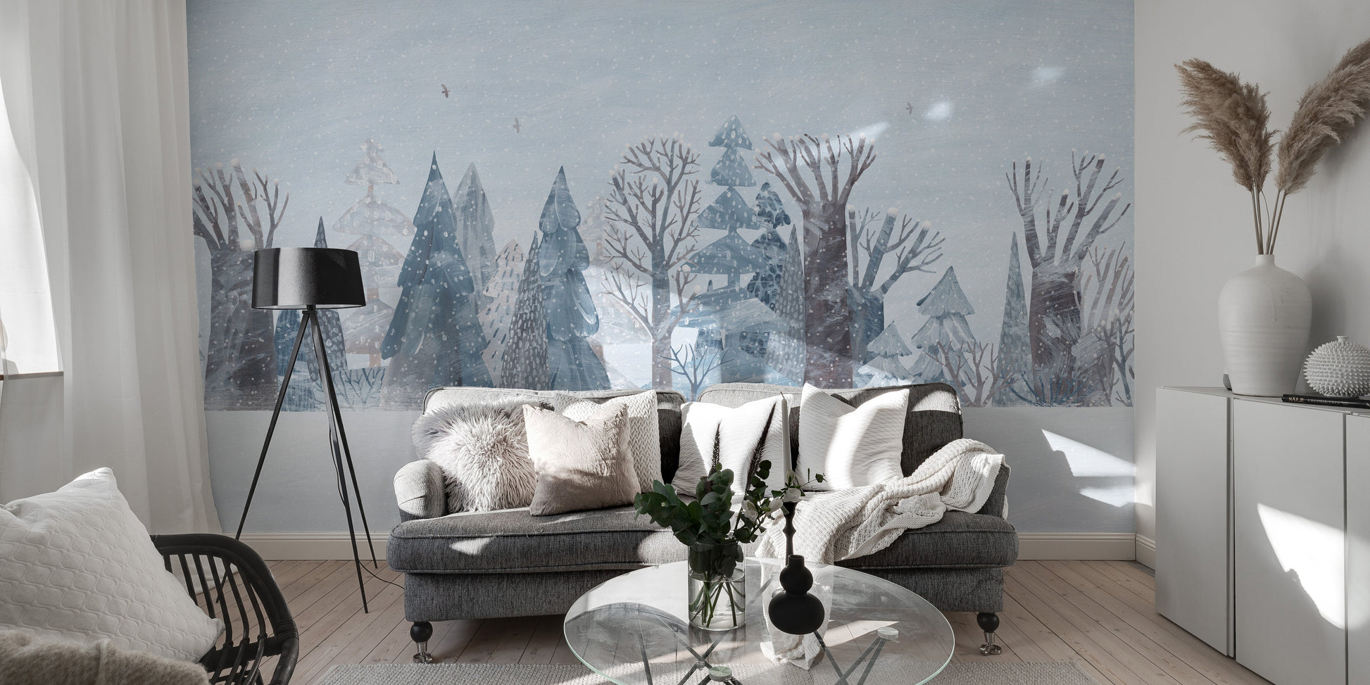 Winter Wonderland Forest Wall Mural - Giffywalls