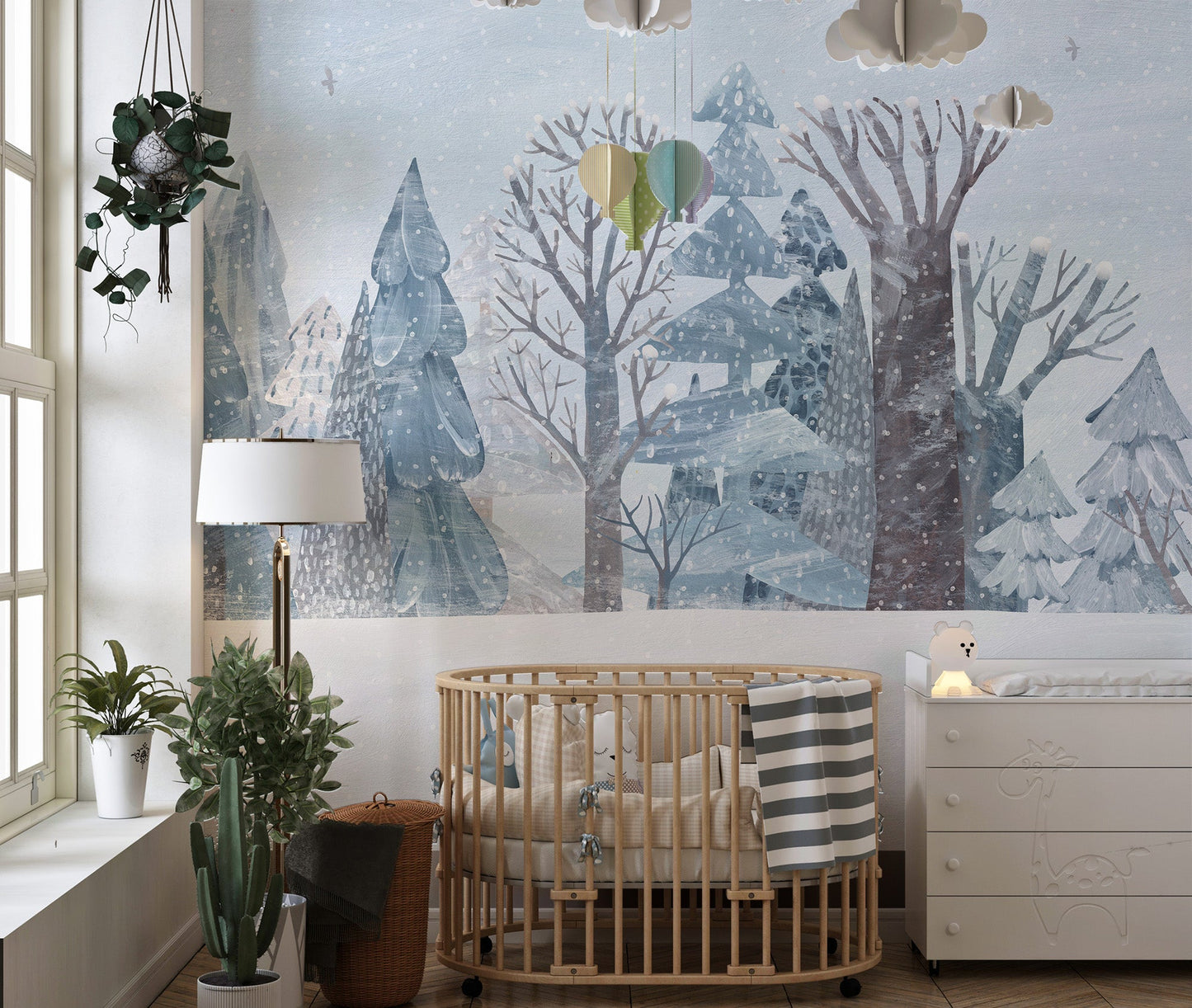 Winter Wonderland Forest Wall Mural - Giffywalls