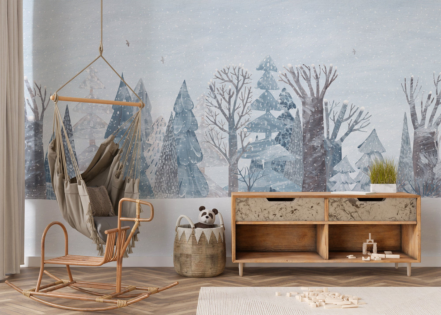 Winter Wonderland Forest Wall Mural - Giffywalls