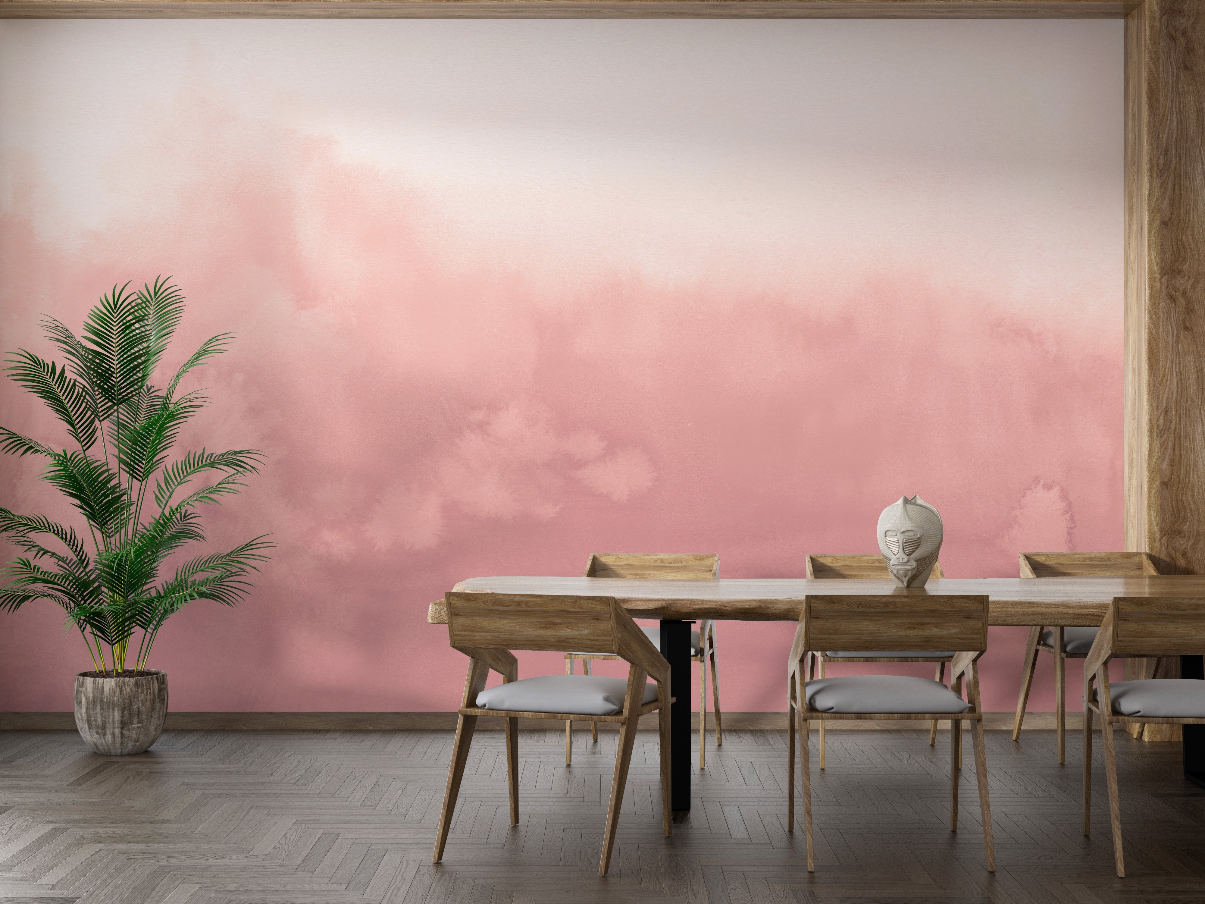 Pink Watercolour Ombre Wallpaper Mural - Giffywalls