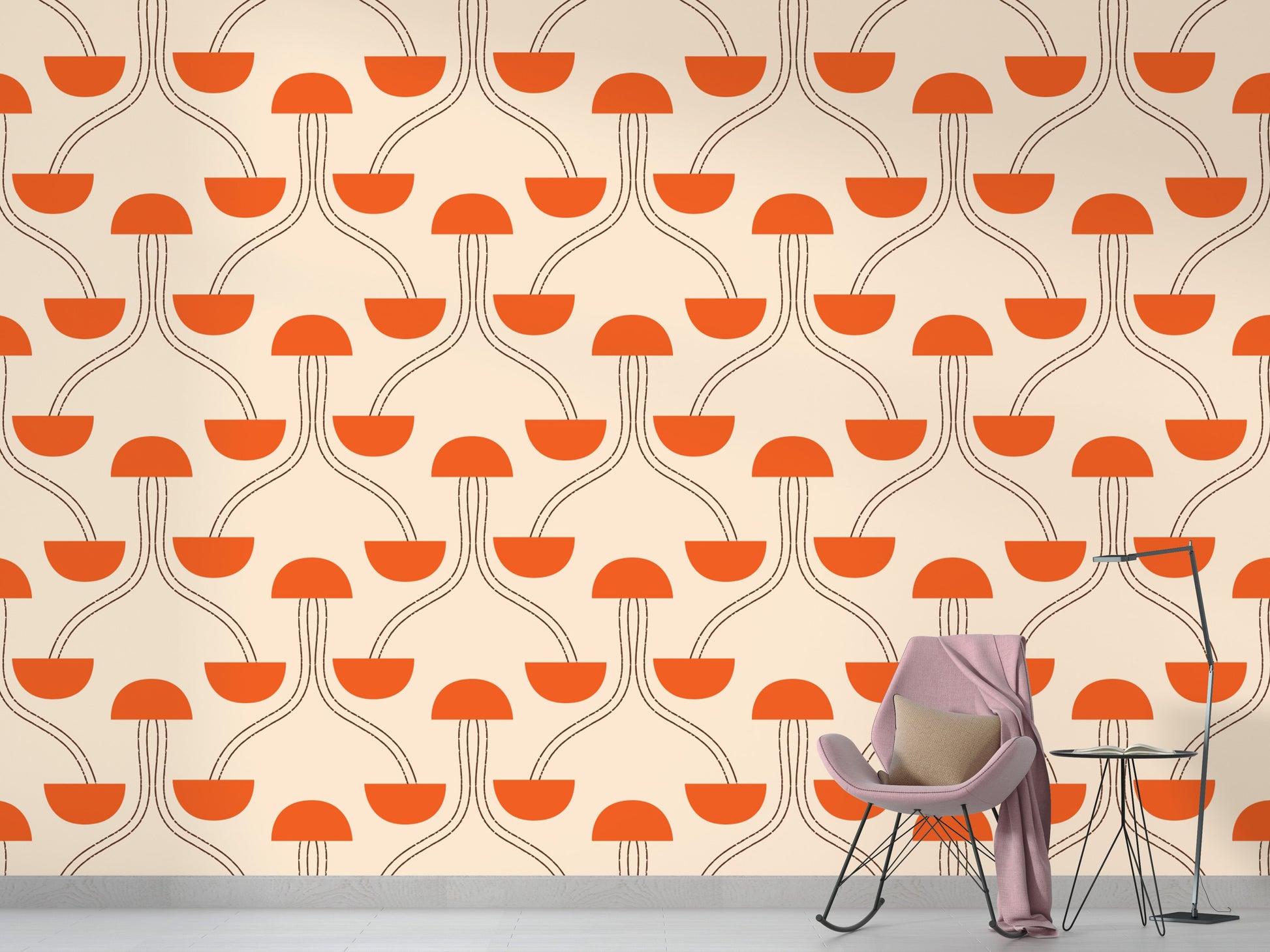 Stylish Mindfulness Zen Orange Wallpaper for walls
