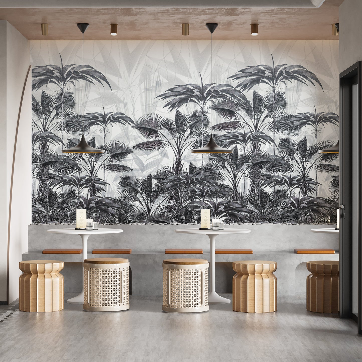 Bushy Tranquil Palms Wallpaper Mural
