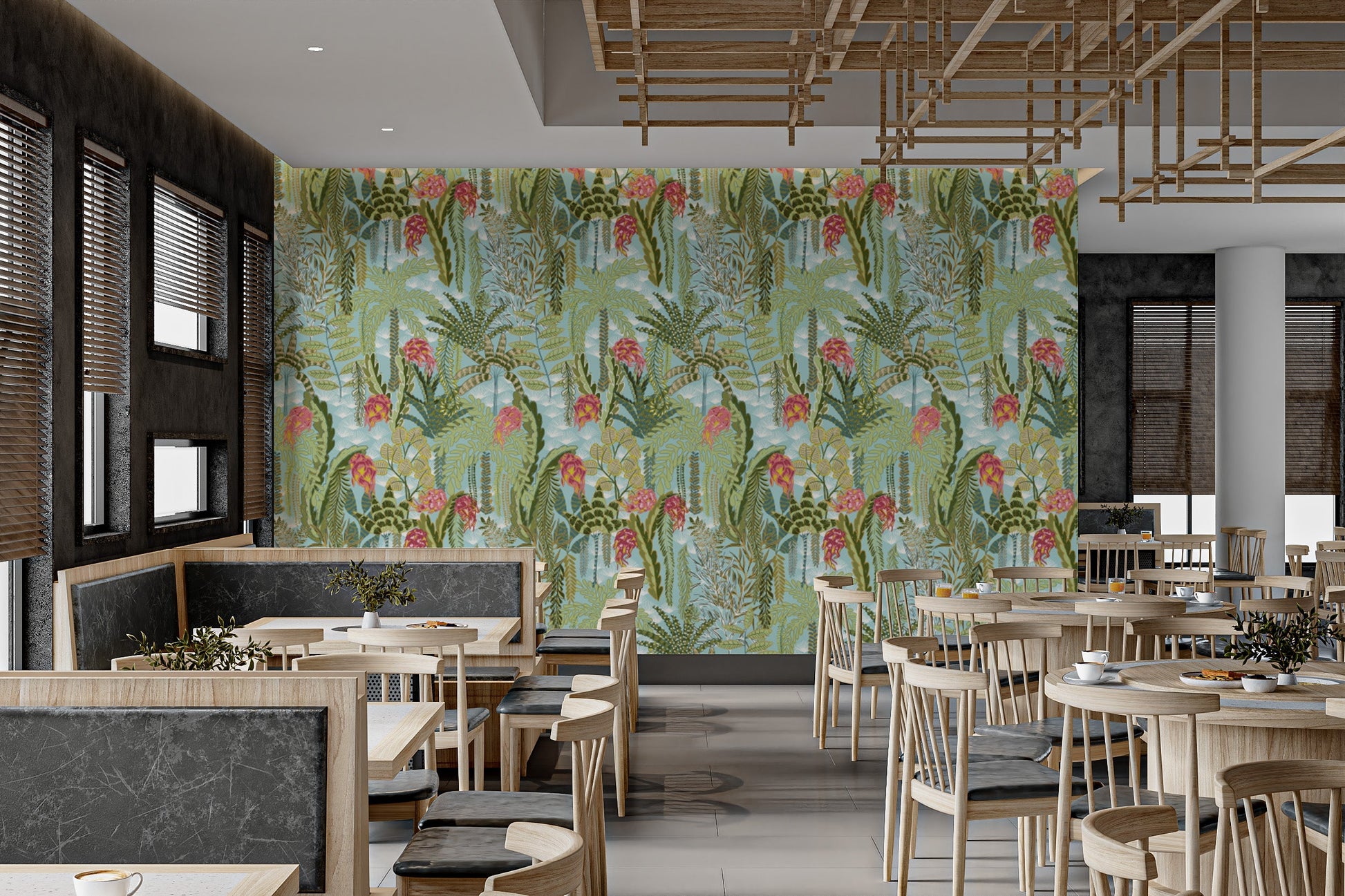 Vibrant Exotic Mint wallpaper with intricate leaf details.
