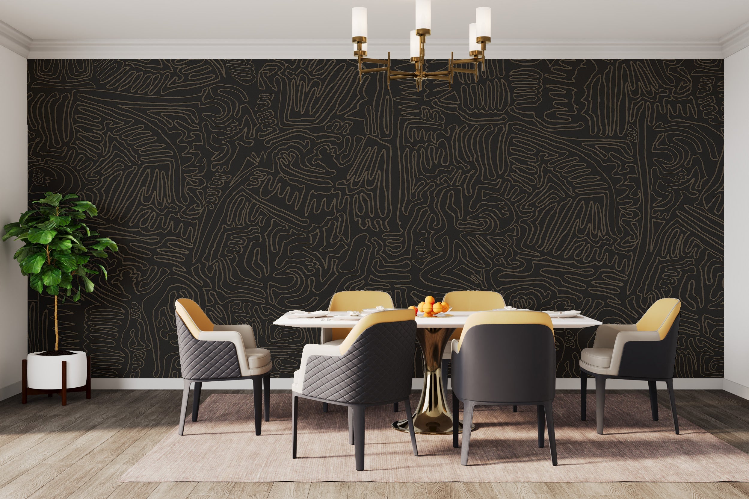 Modern Art Deco Wallpaper Mural - Giffywalls