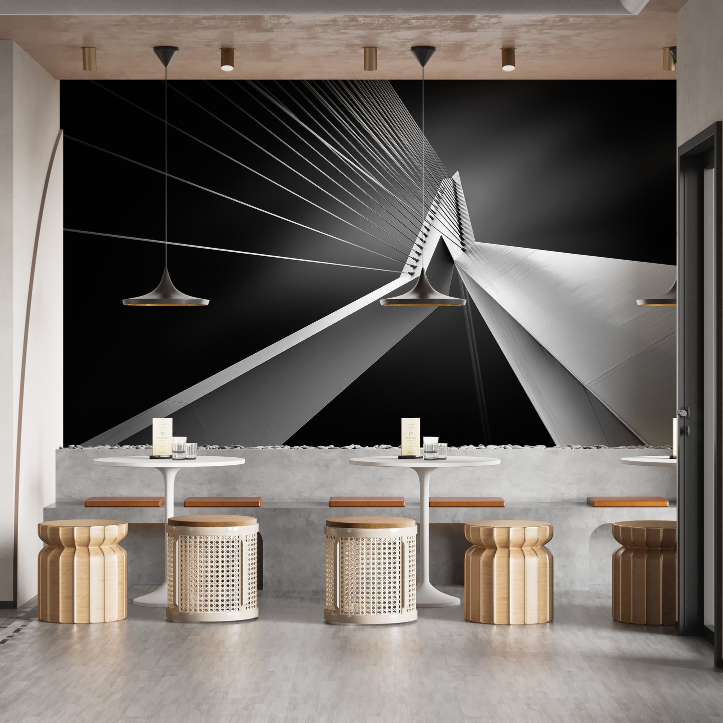 Erasmus Bridge Abstract Architectural Wall Mural - Giffywalls