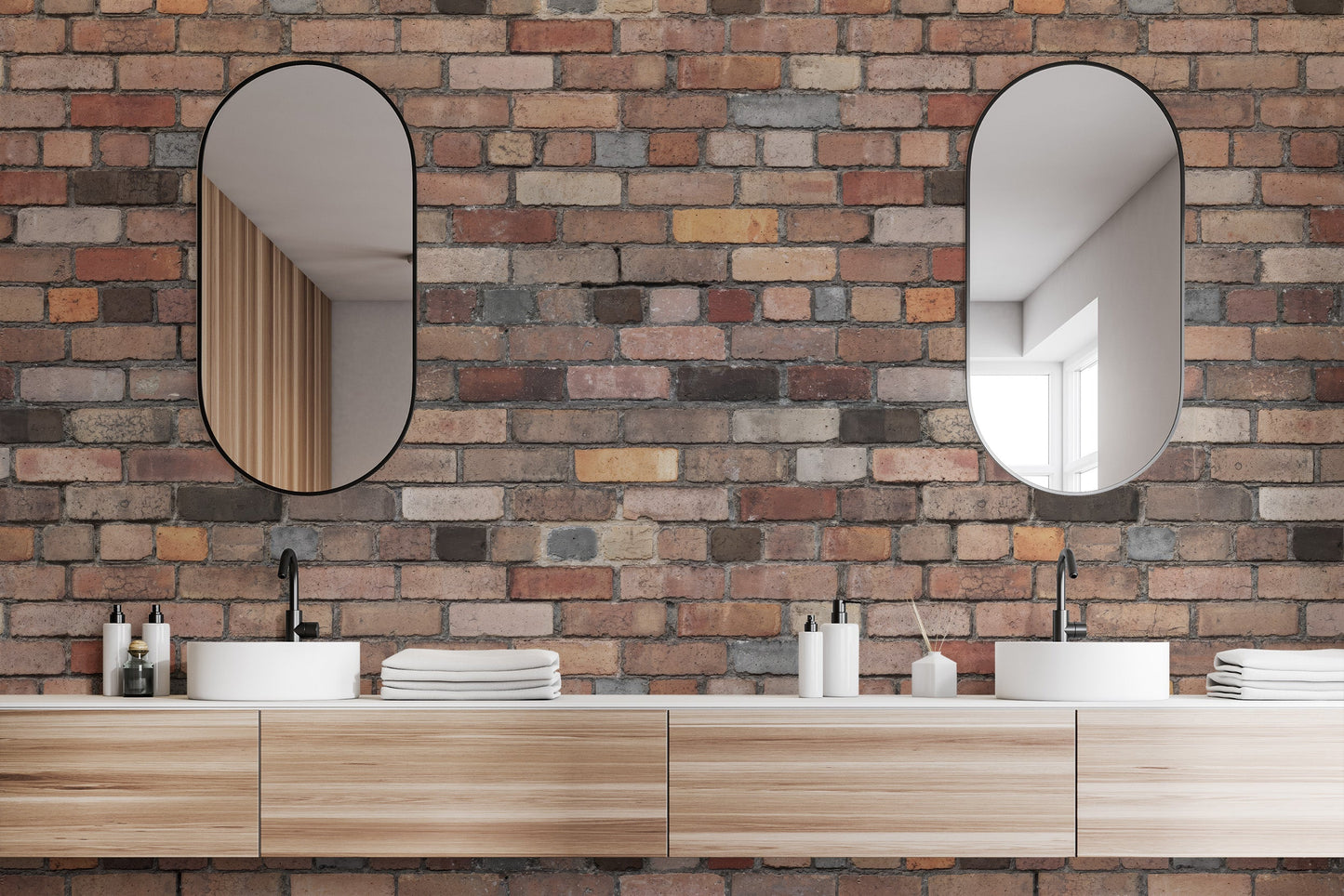 Rustic Charm Brick Mural - Giffywalls