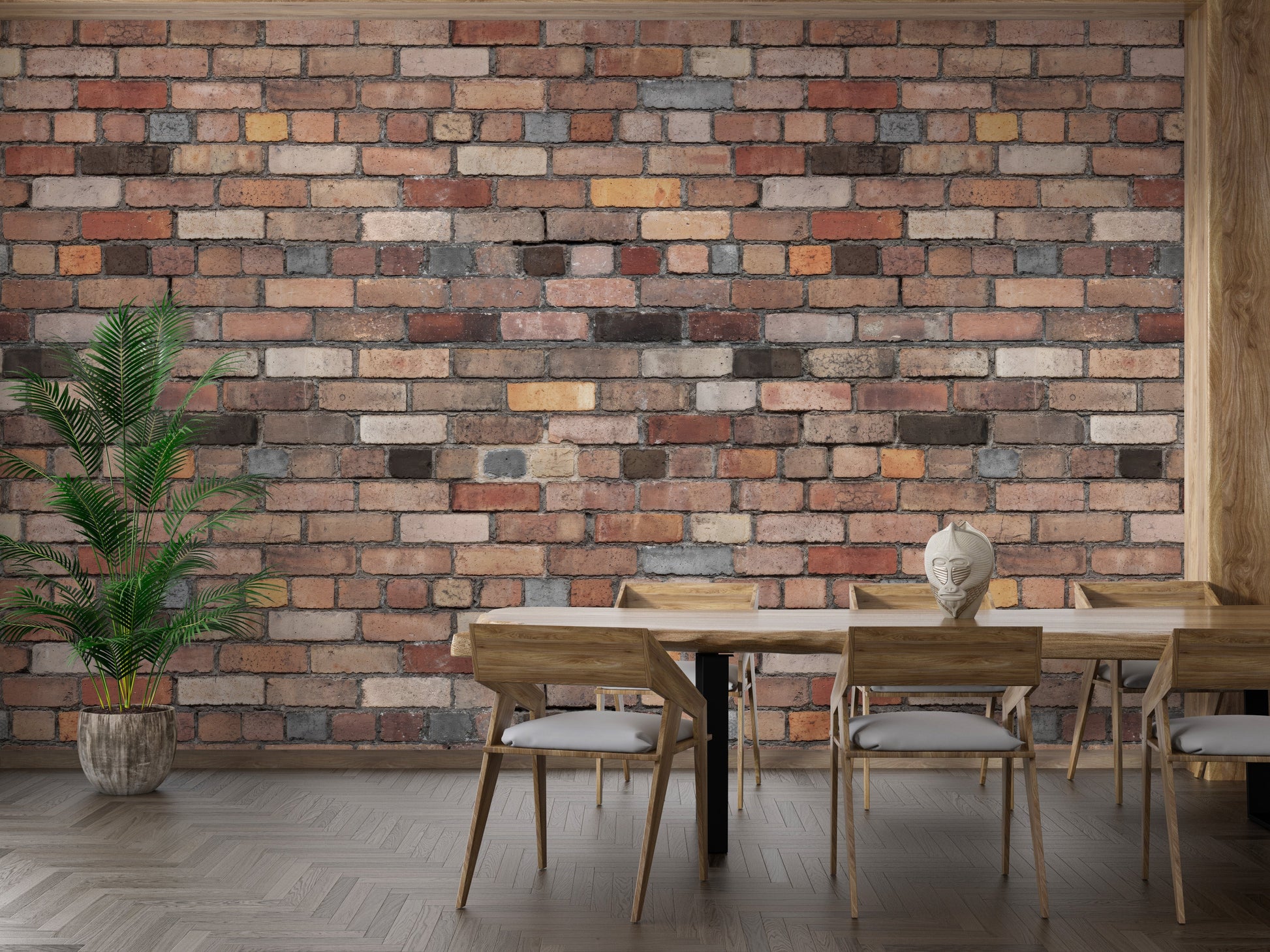 Rustic Charm Brick Mural - Giffywalls