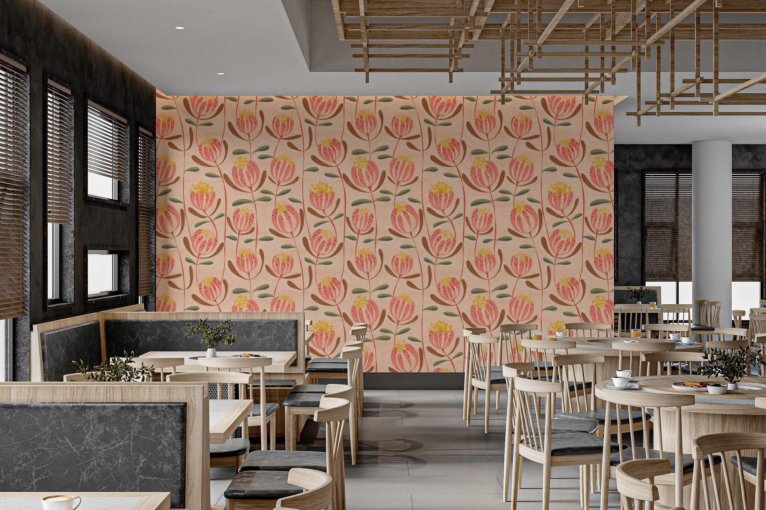 Peach-inspired Skandi wallpaper for cozy spaces