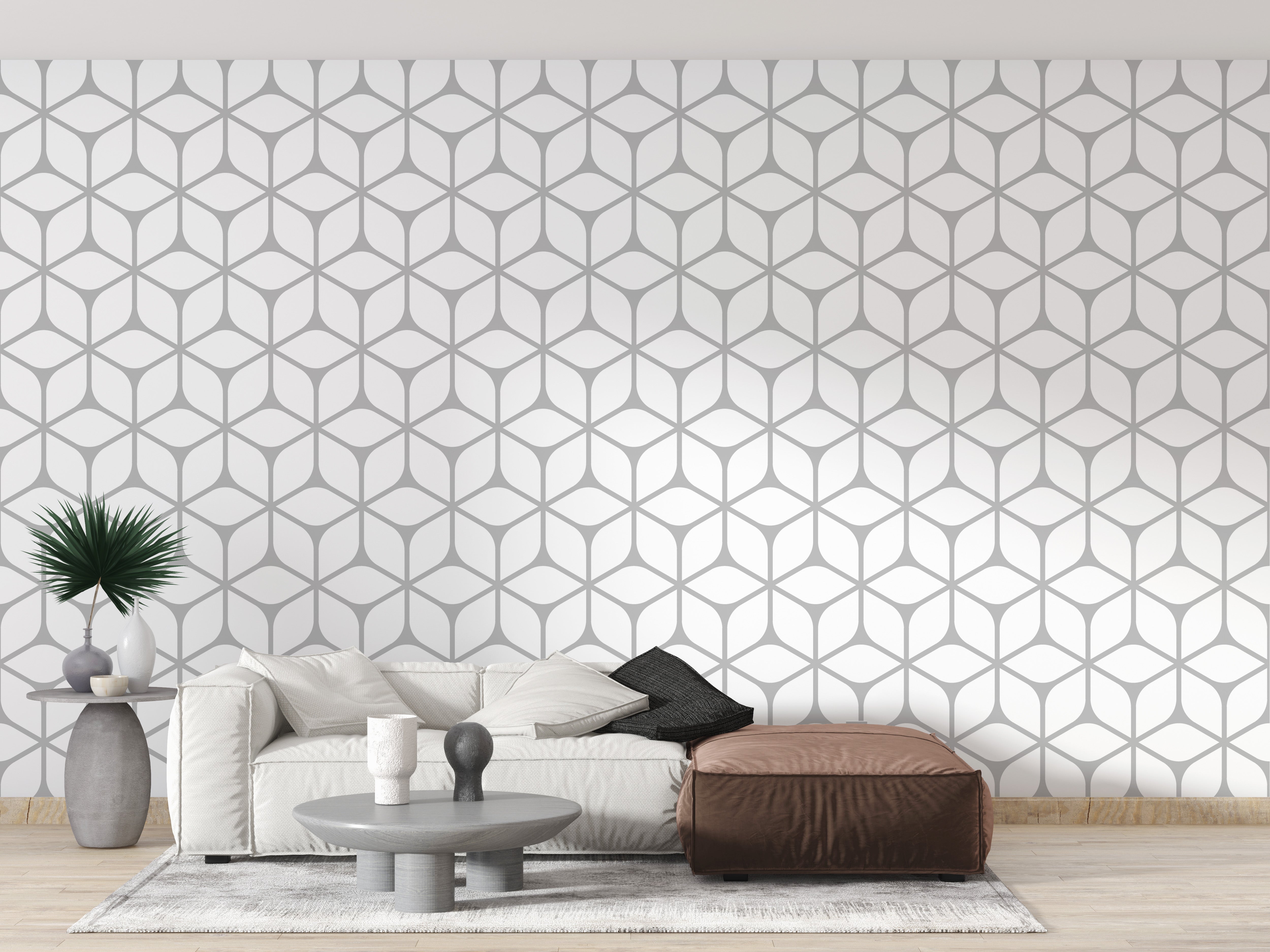 White square motif art deco wallpaper
