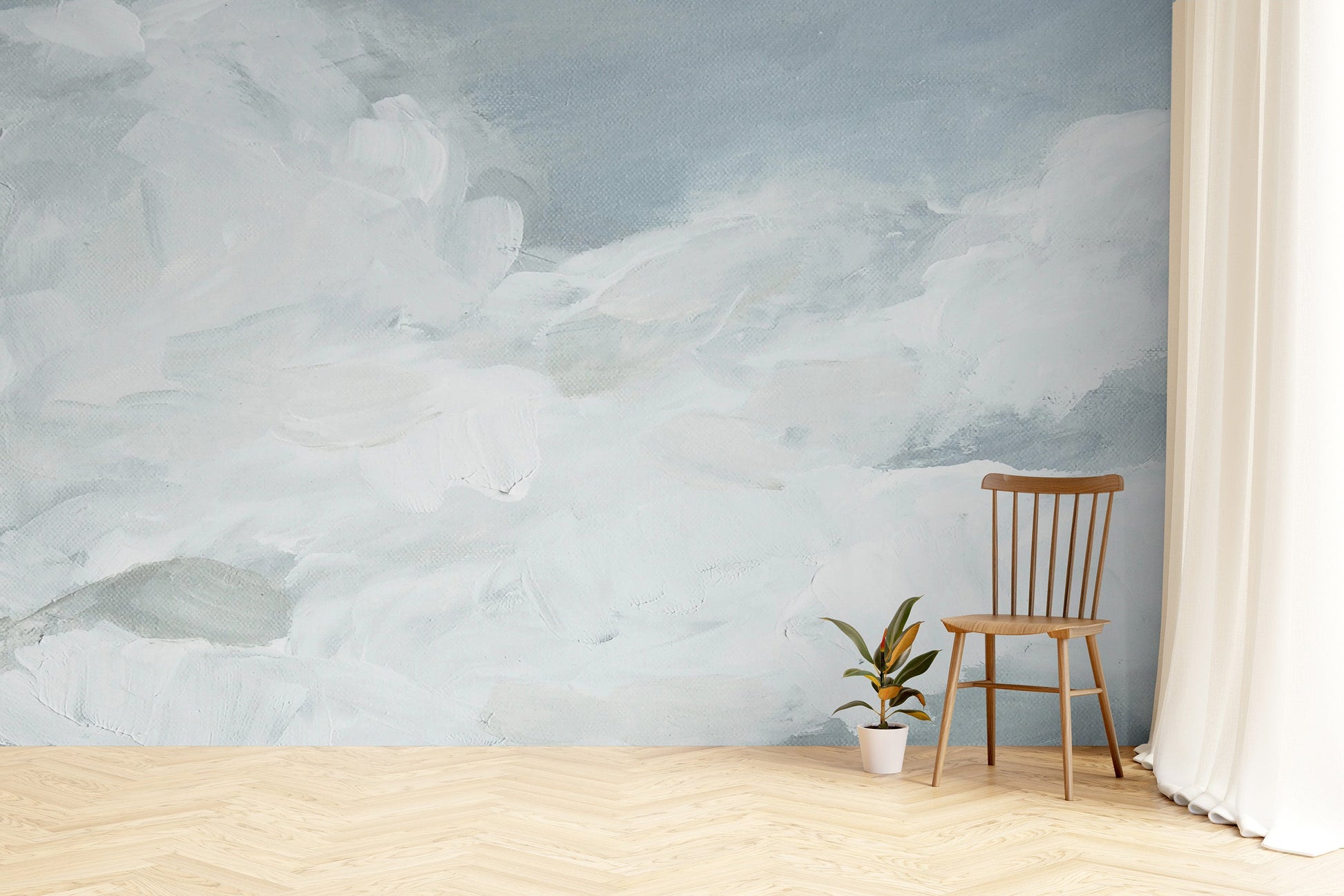 Watercolour Clouds Wall Mural - Giffywalls