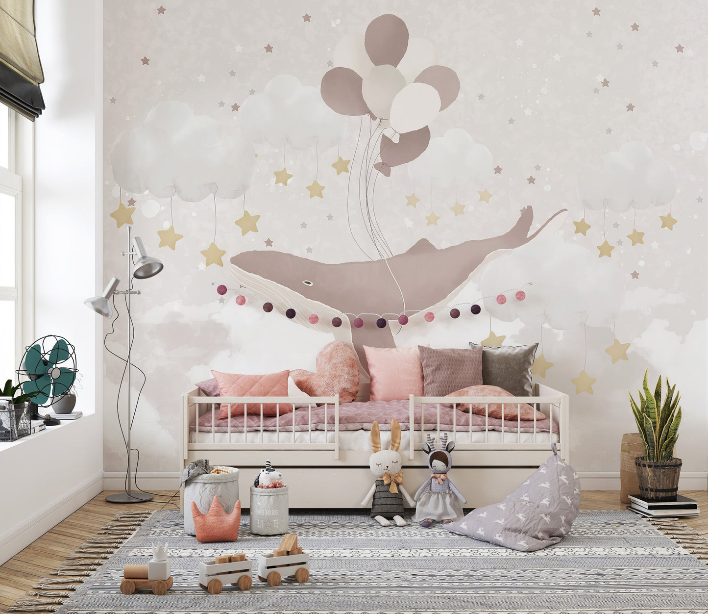 Whale Sky Parade Wall Mural - Giffywalls