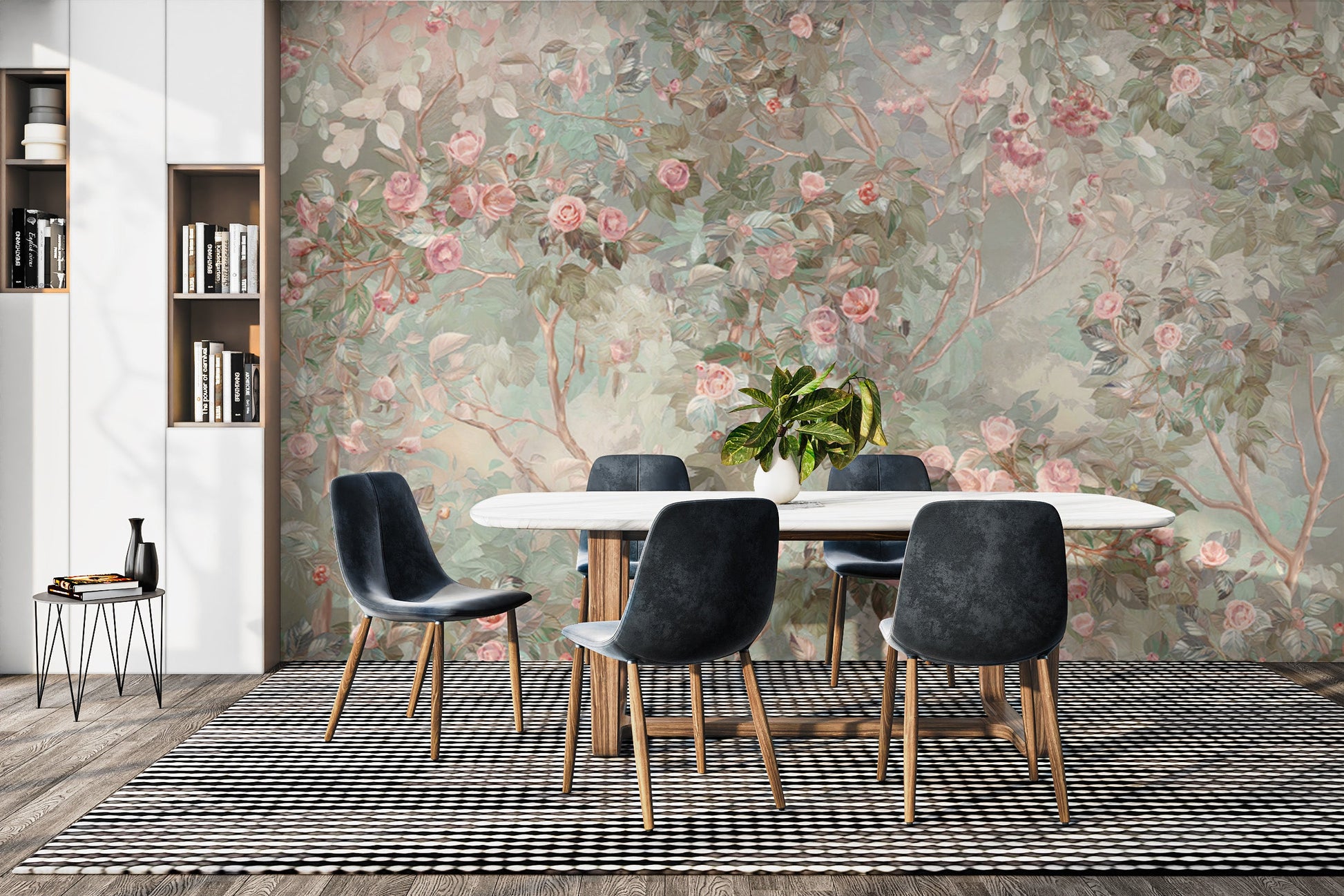 Elegant Rose Tree Wall Mural
