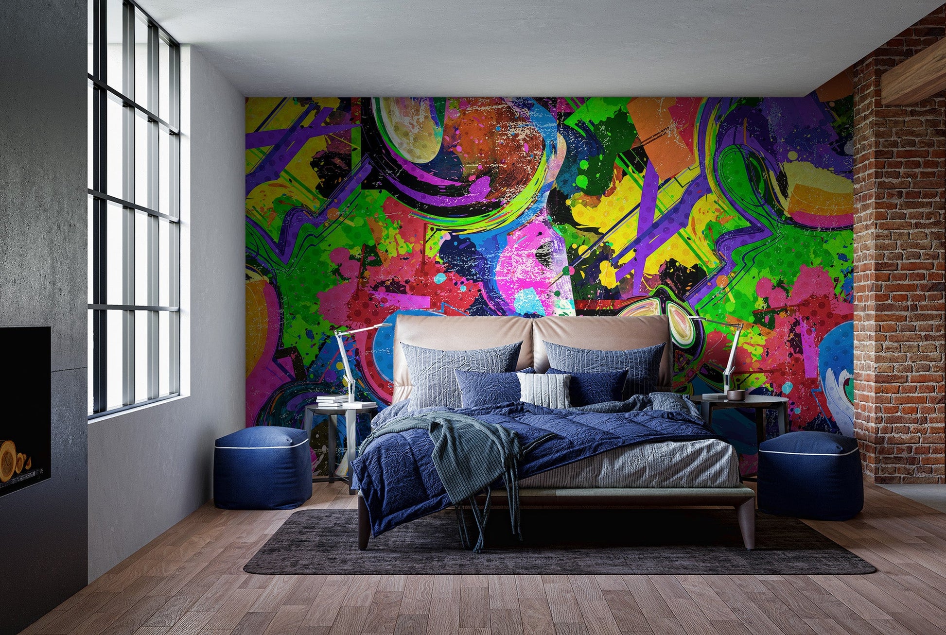 Vibrant Graffiti Splash Wall Mural - Giffywalls