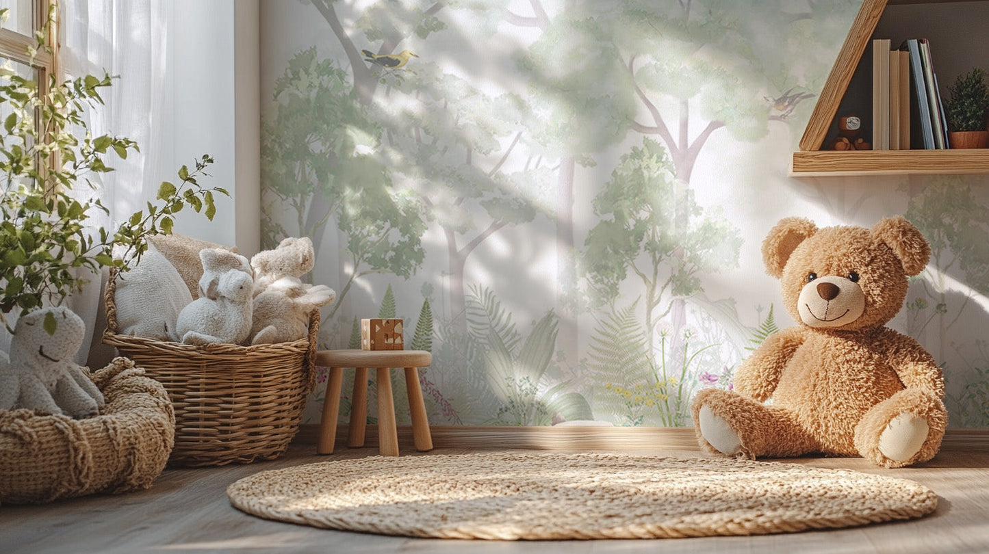 Fantasy Forest Nursery Wallpaper Mural - Giffywalls