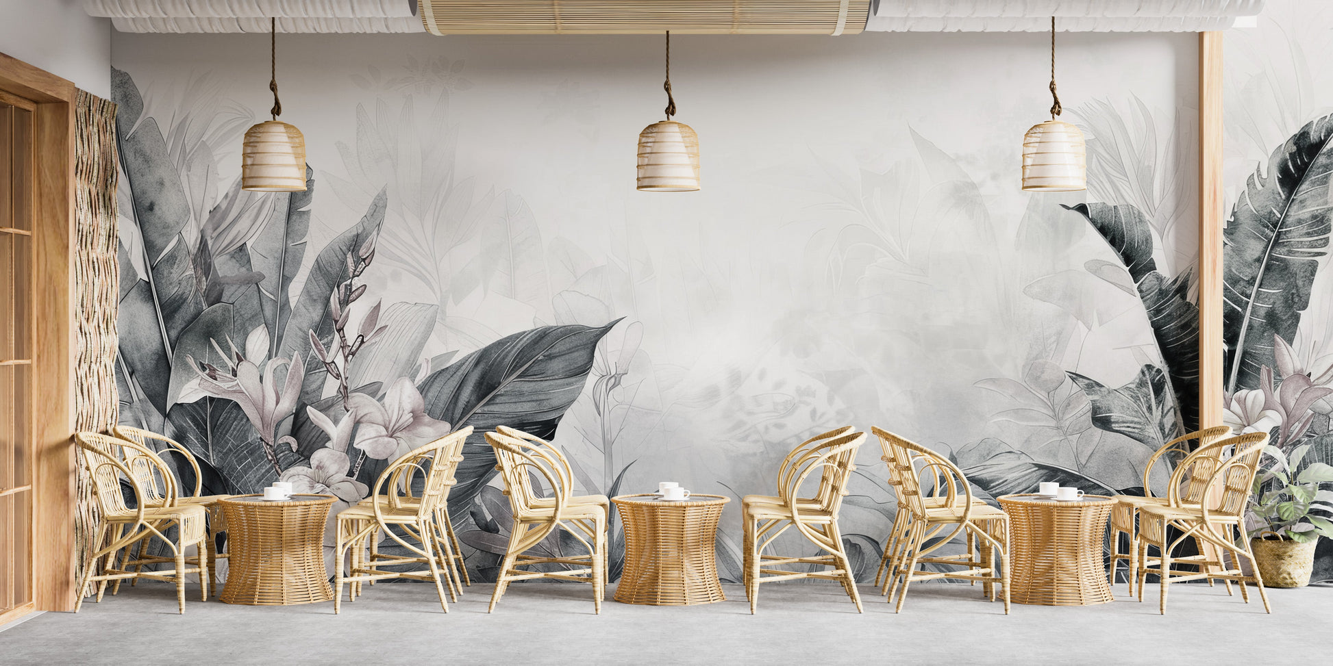 Vintage Tropical Forest Leaves Wallpaper Murals - Giffywalls