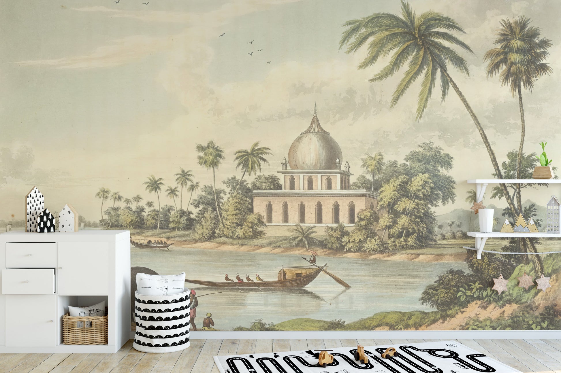 Historic Indian cityscape wall mural art