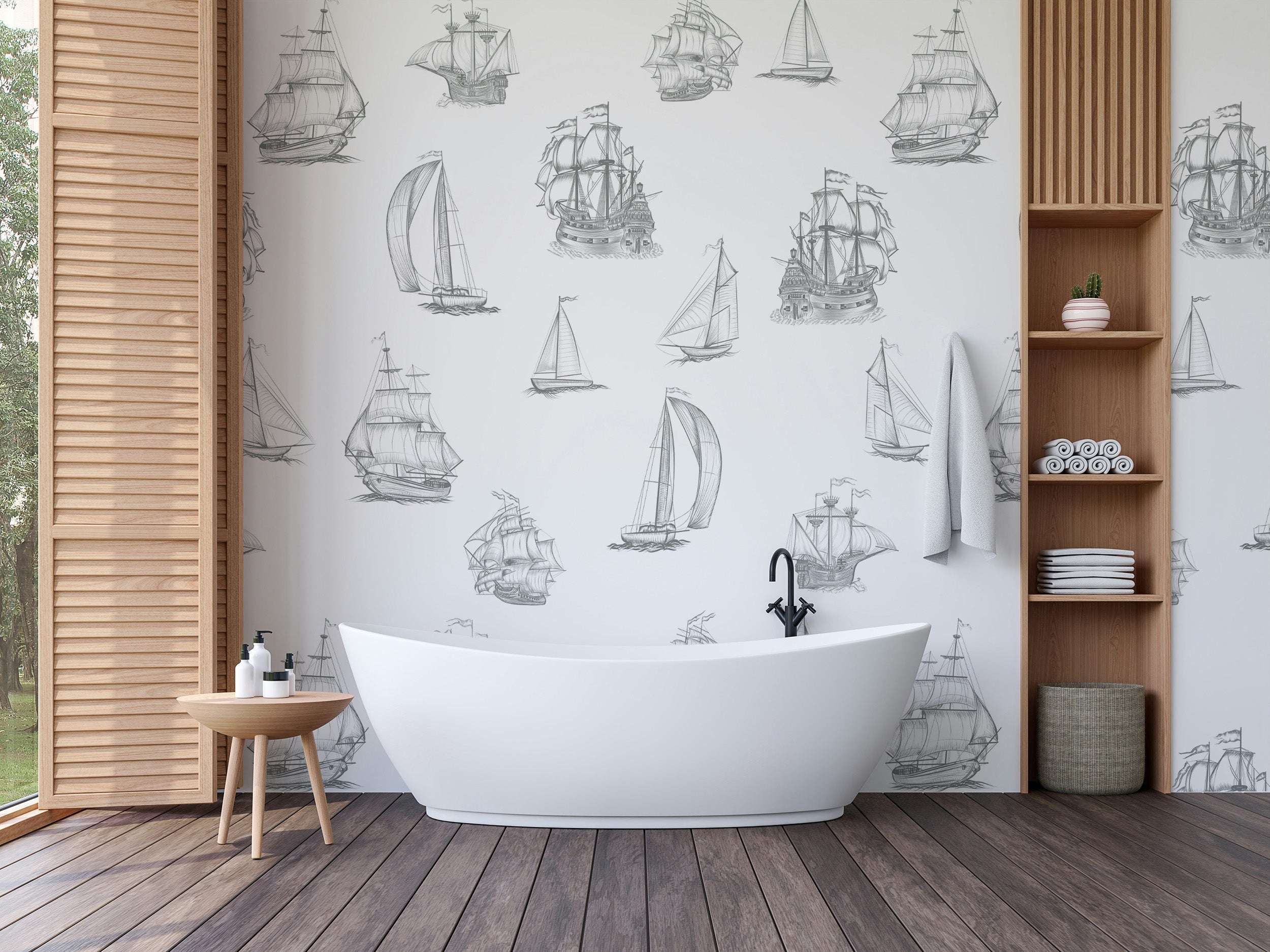 Old World Sailing self-adhesive wallpaper