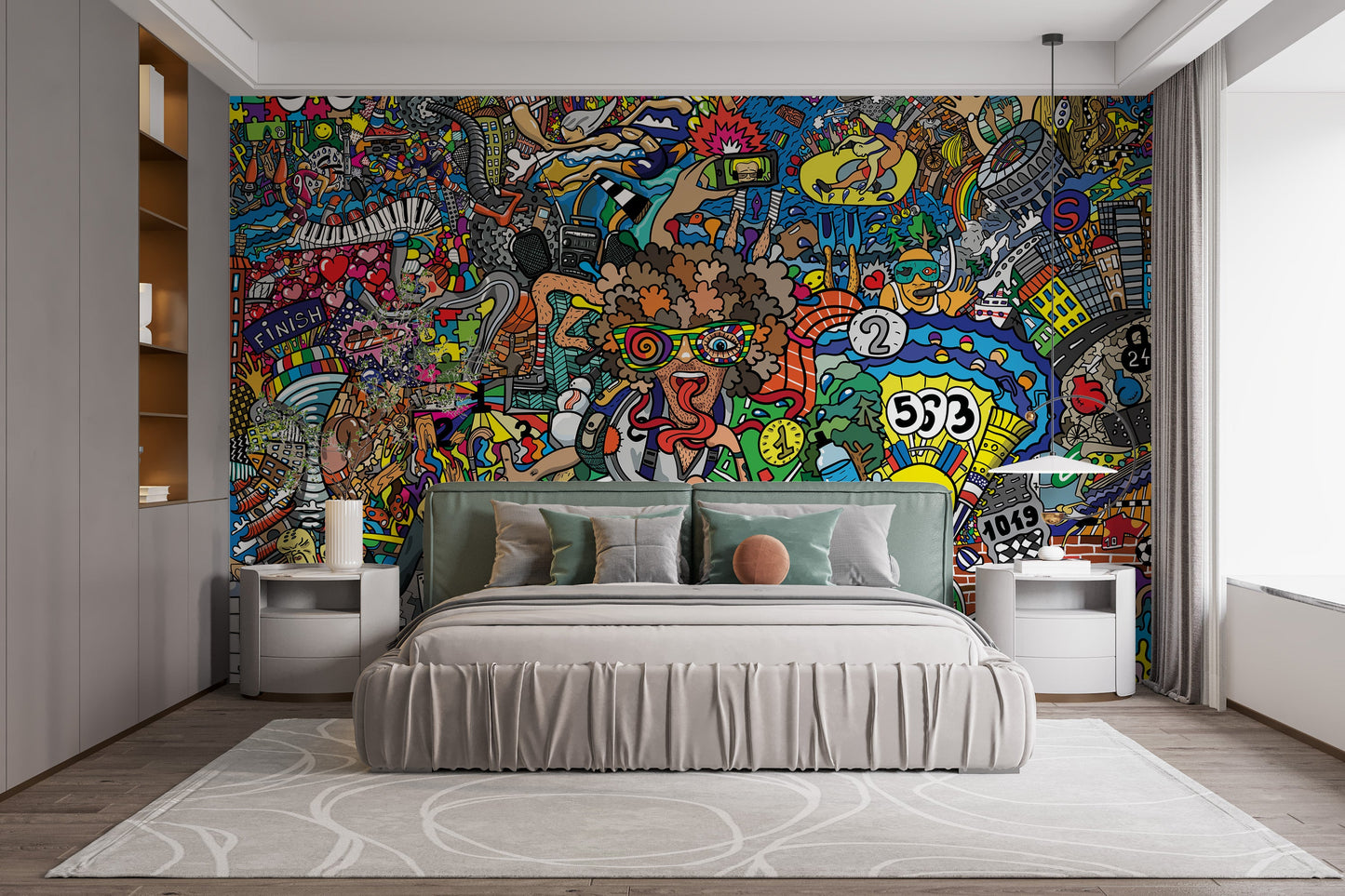 Sports Collage Graffiti Wall Mural - Giffywalls