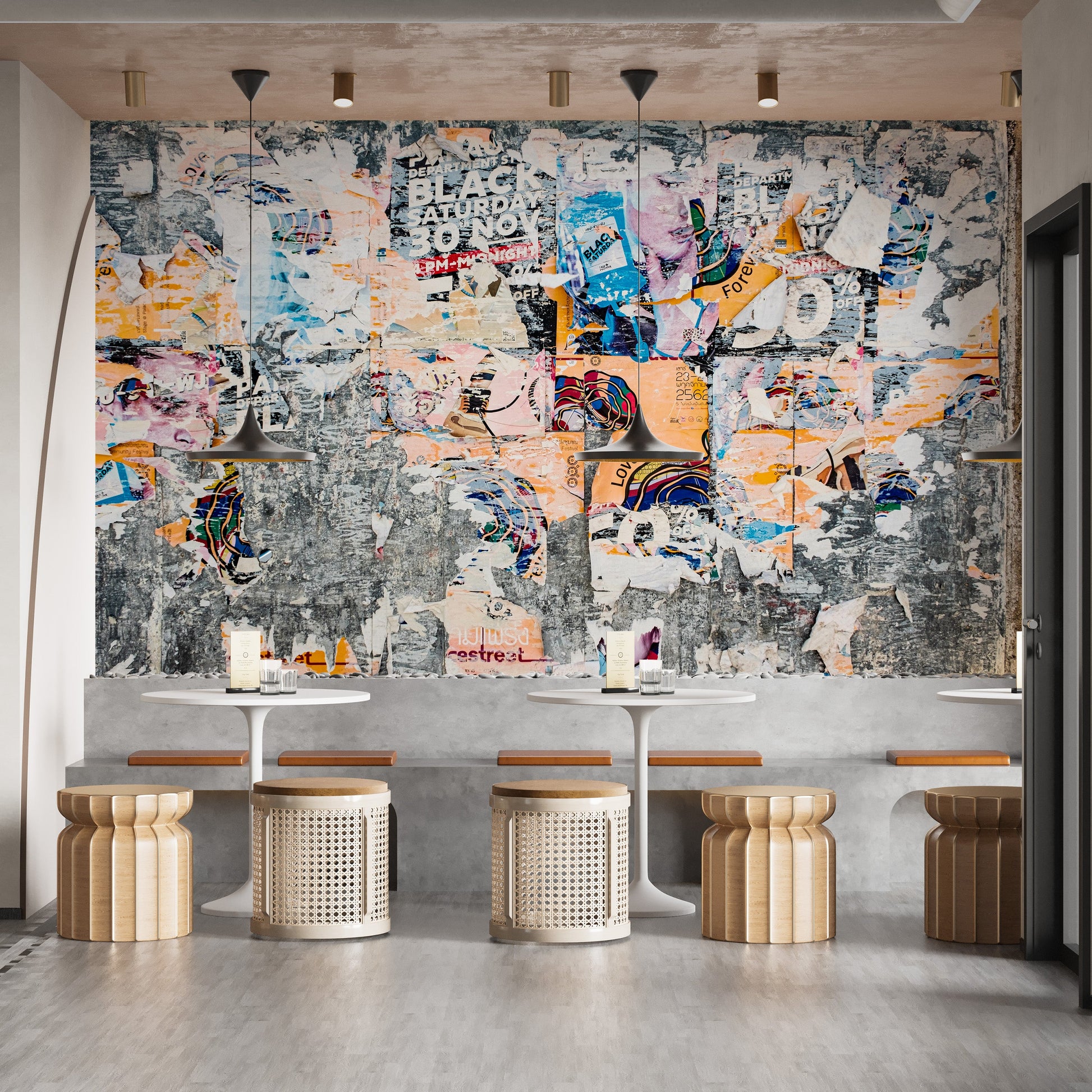 Urban Poster Patchwork Wall Mural - Giffywalls