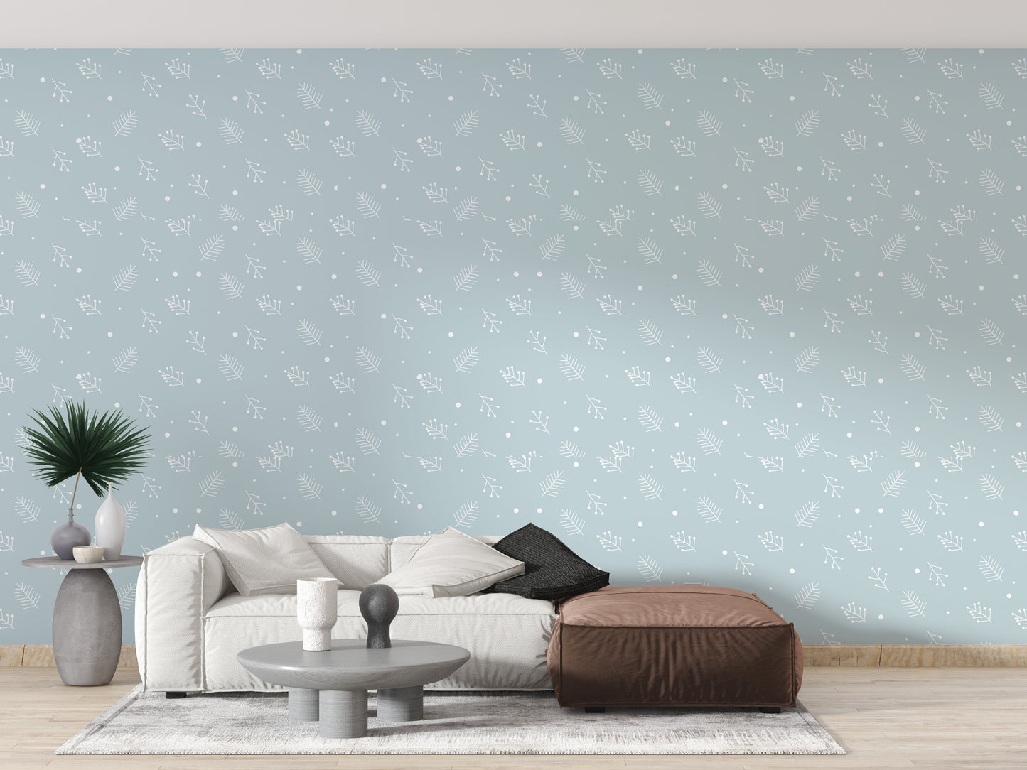 Festive spruce wallpaper with soft colors