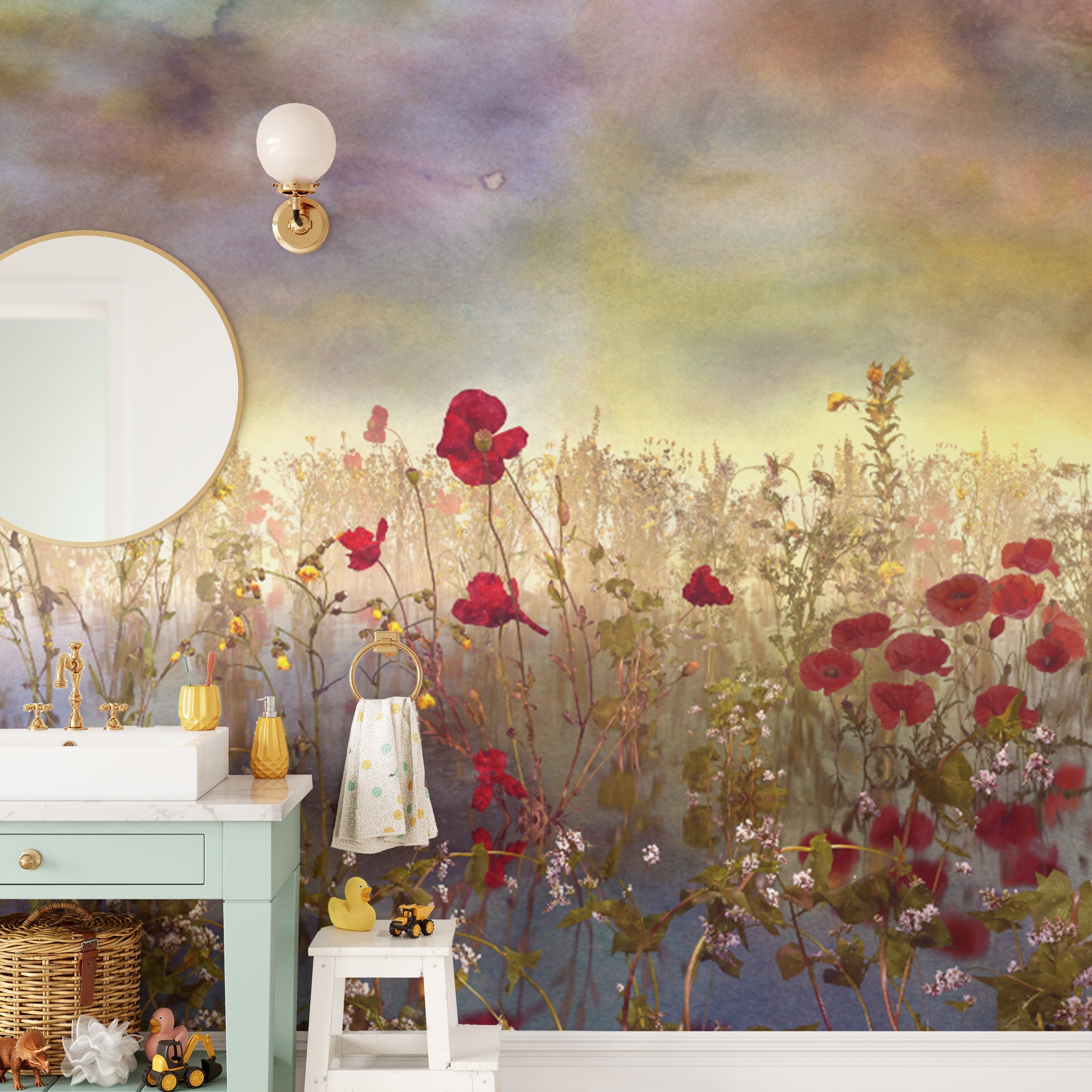 Poppy Red Color Flower Wallpaper Murals - Giffywalls