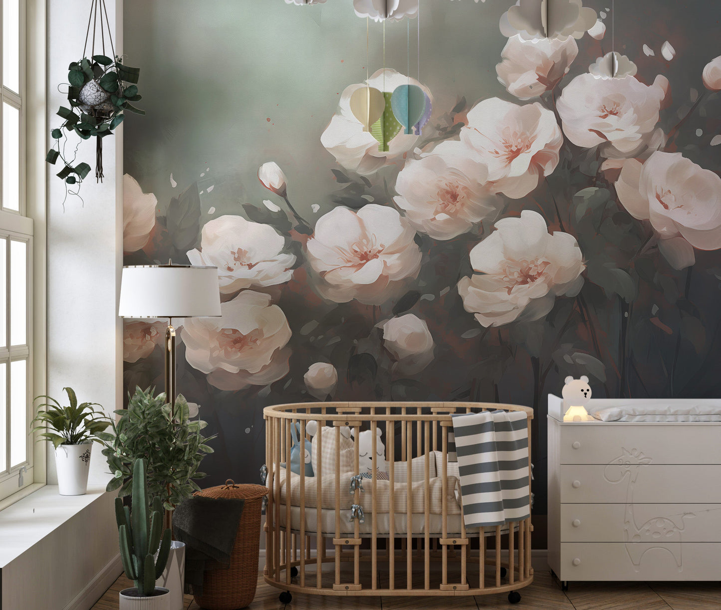 White Roses Wallpaper Mural - Giffywalls