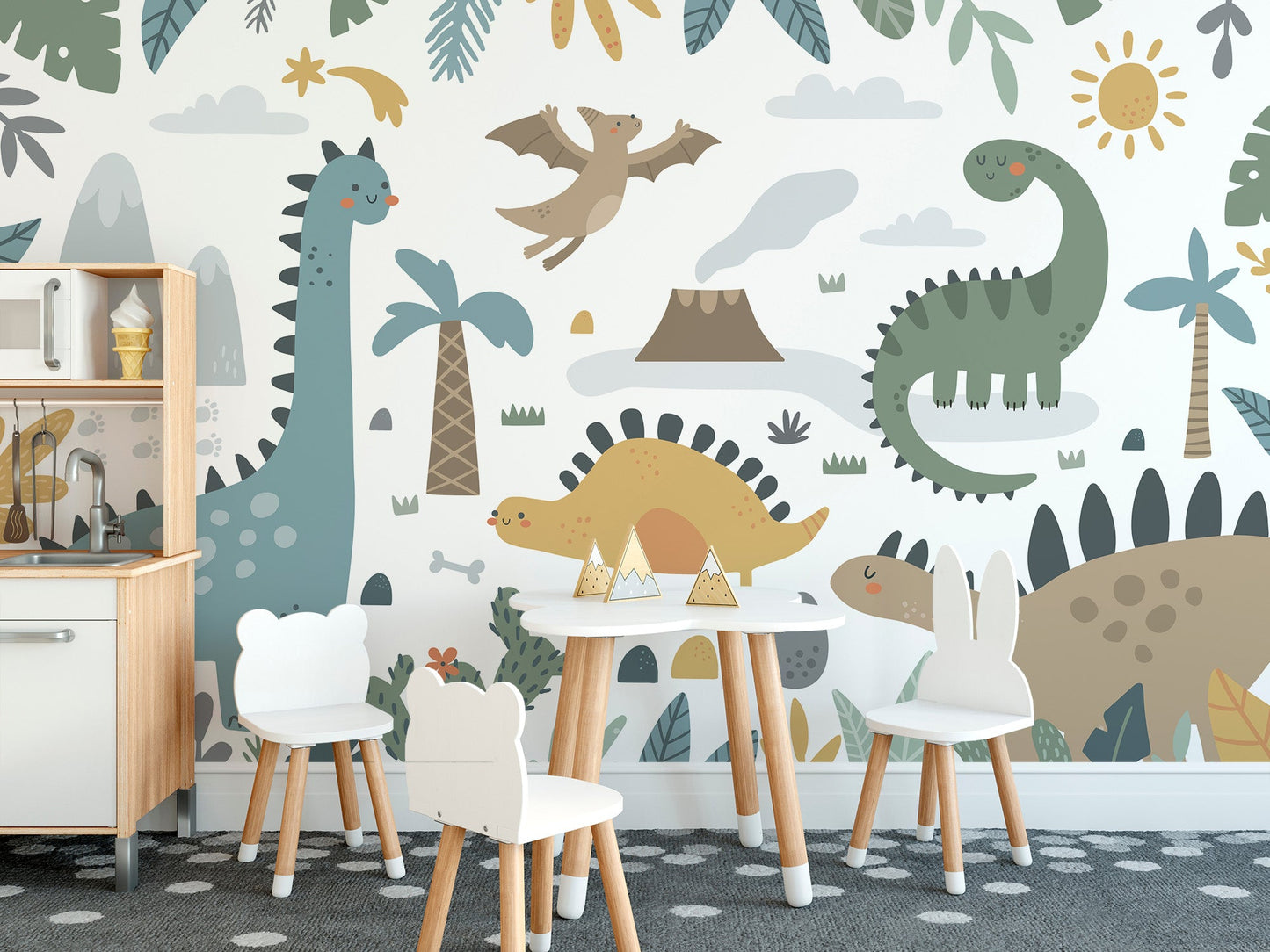 Dinosaur Design Wall Mural - Giffywalls