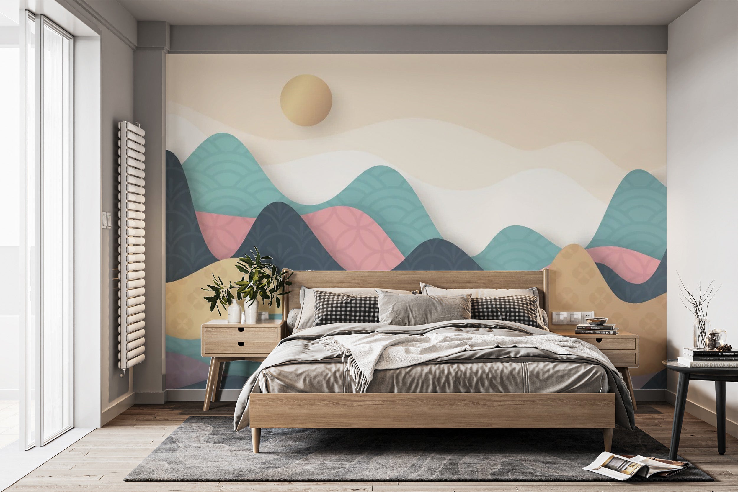 Colorful Wavy Mountains Wallpaper Murals - Giffywalls