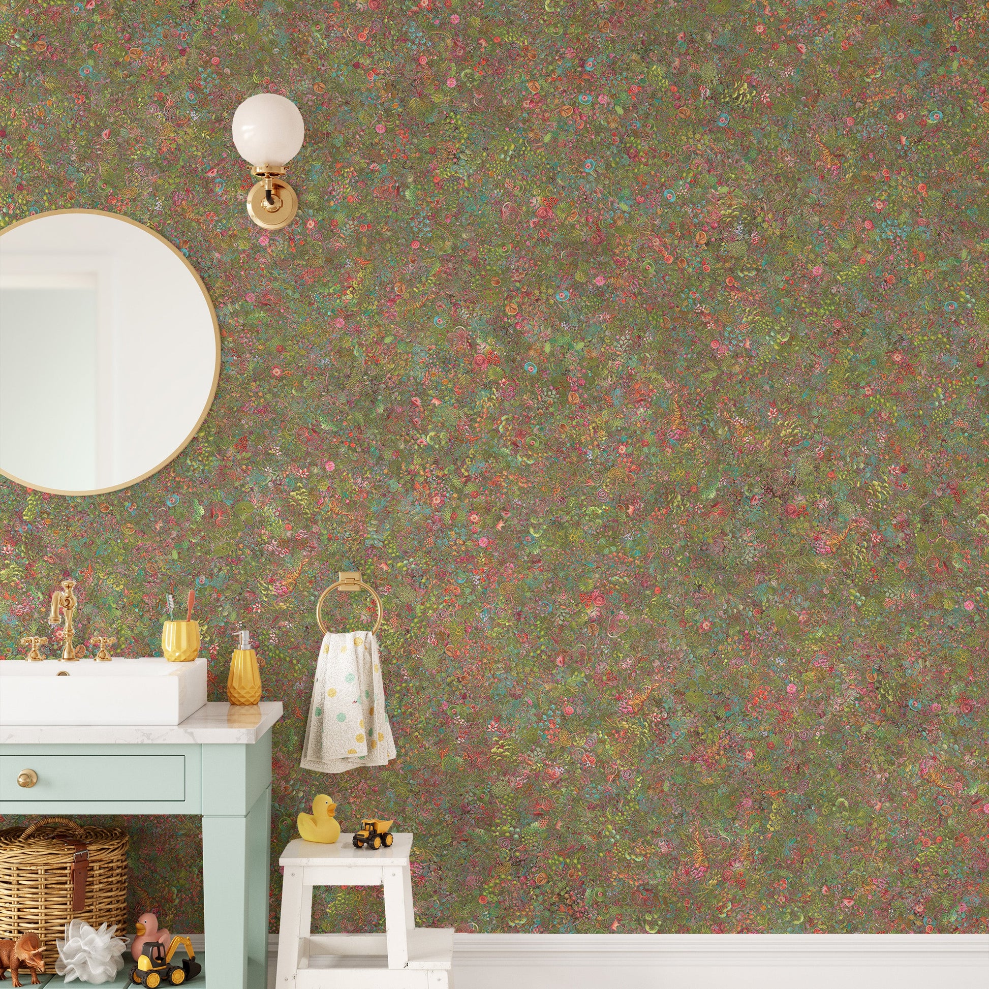 Colorful flower removable wallpaper decor
