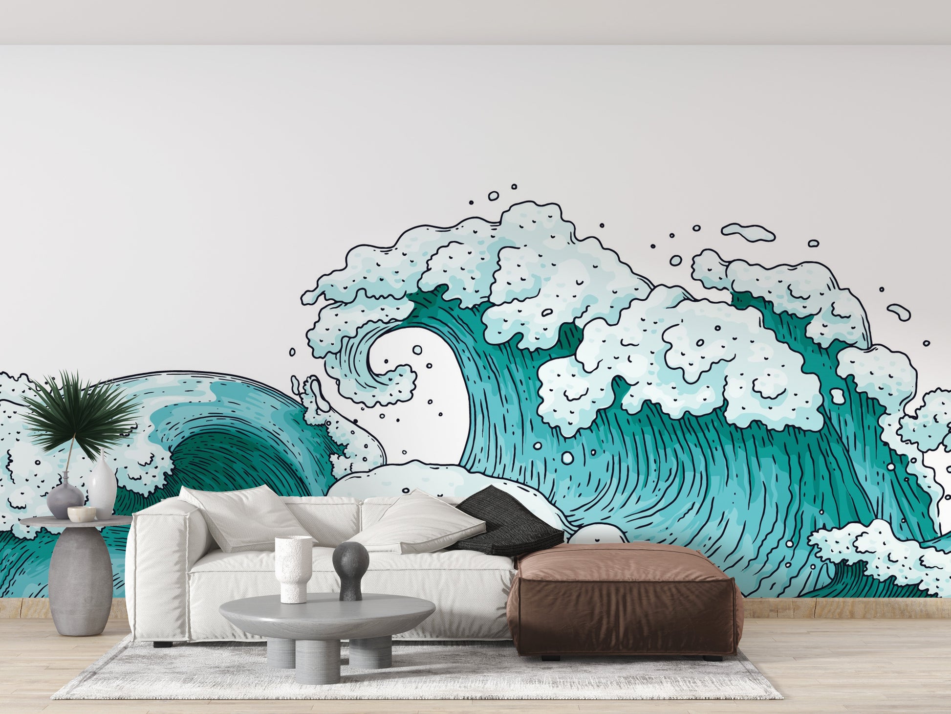 Relaxing ocean waves wallpaper for calm decor