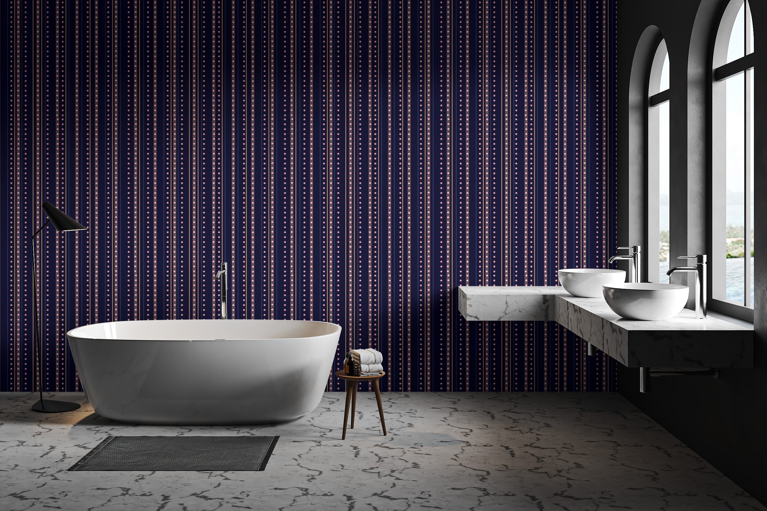 Modern starry indigo wallpaper for cozy walls