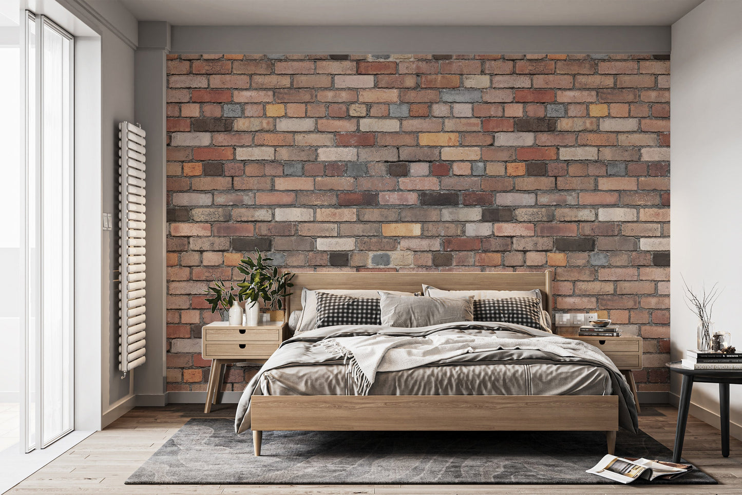 Rustic Charm Brick Mural - Giffywalls