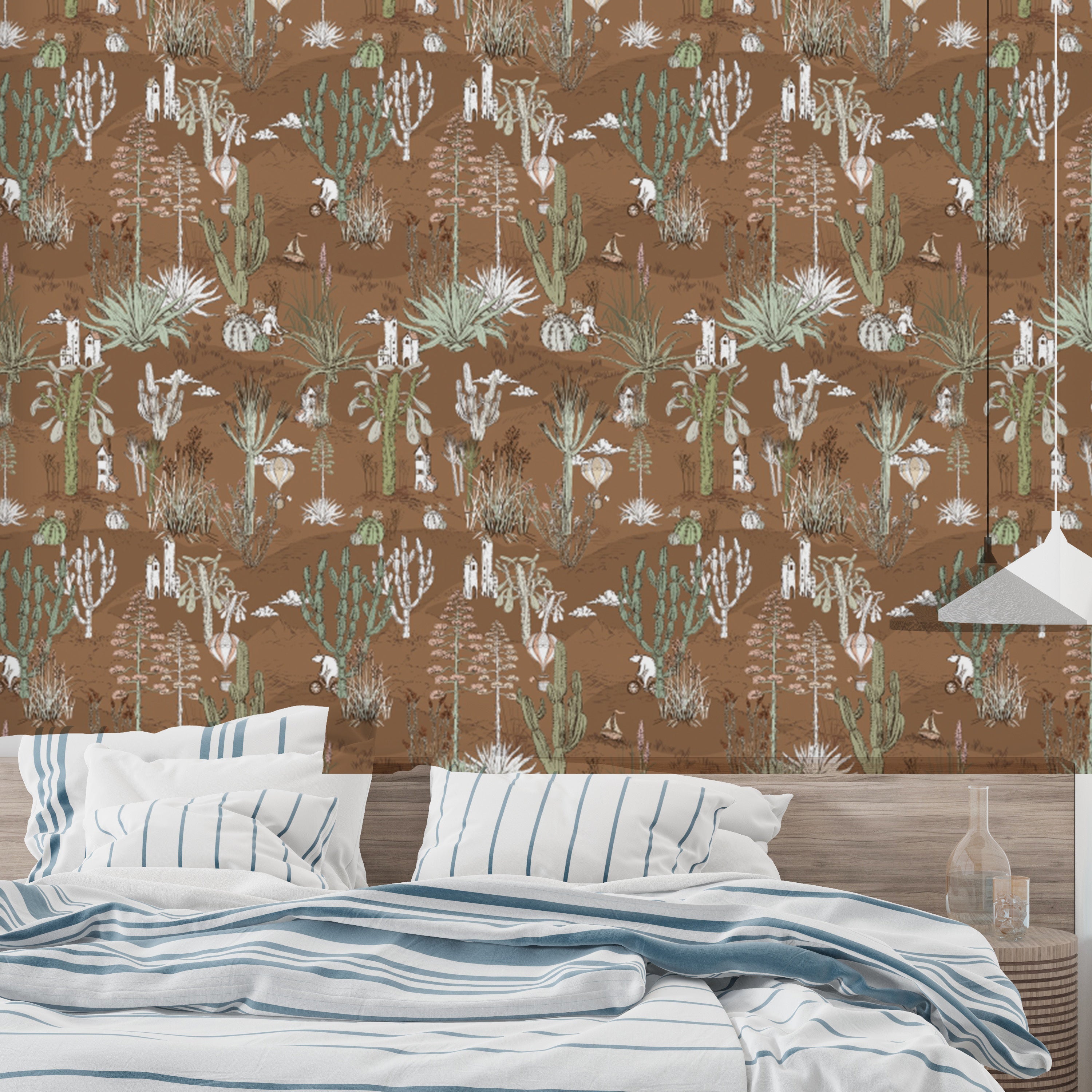 Desert-inspired Saguaro Serenade wallpaper for serene decor