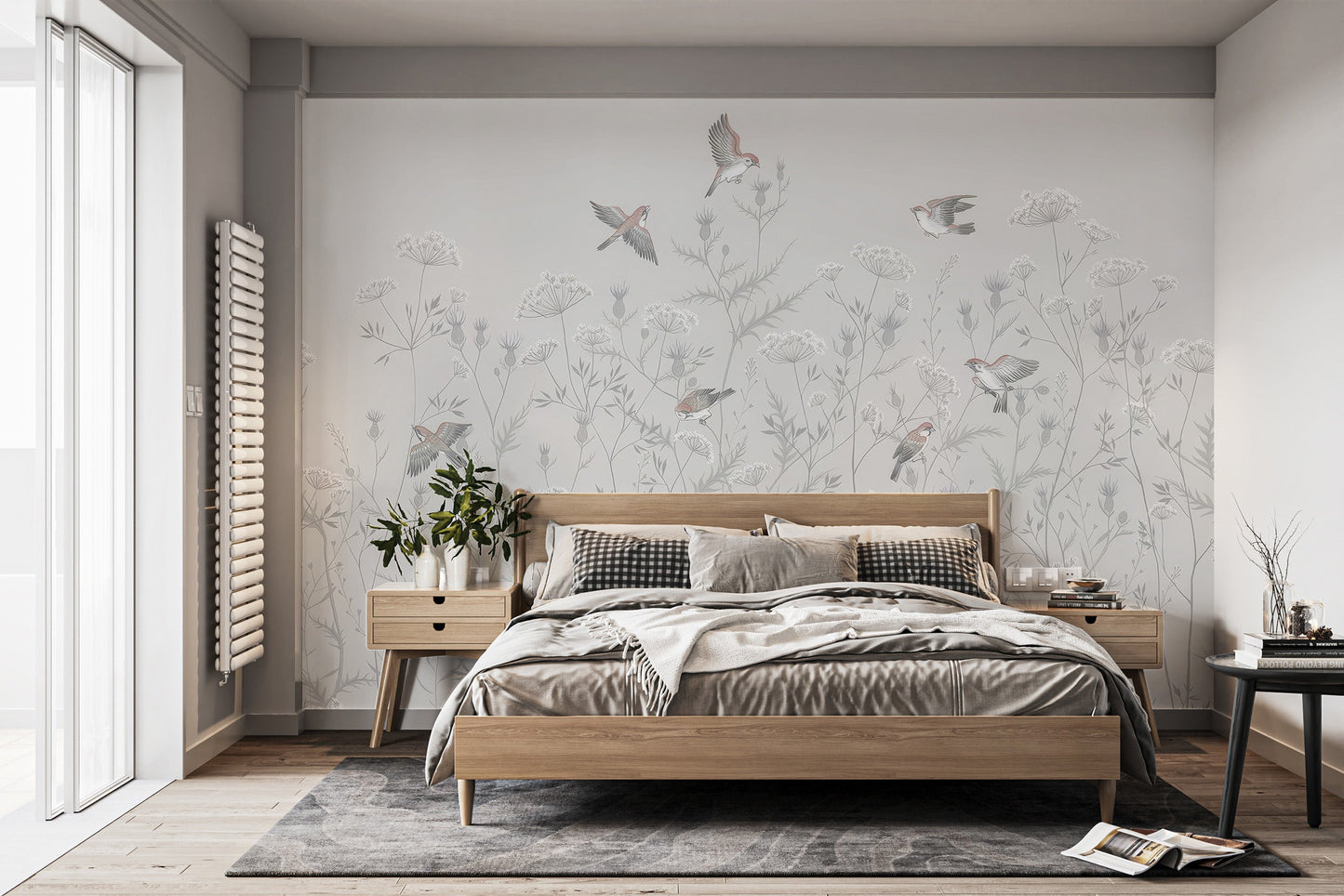 Ethereal Avian Garden Mural - Giffywalls