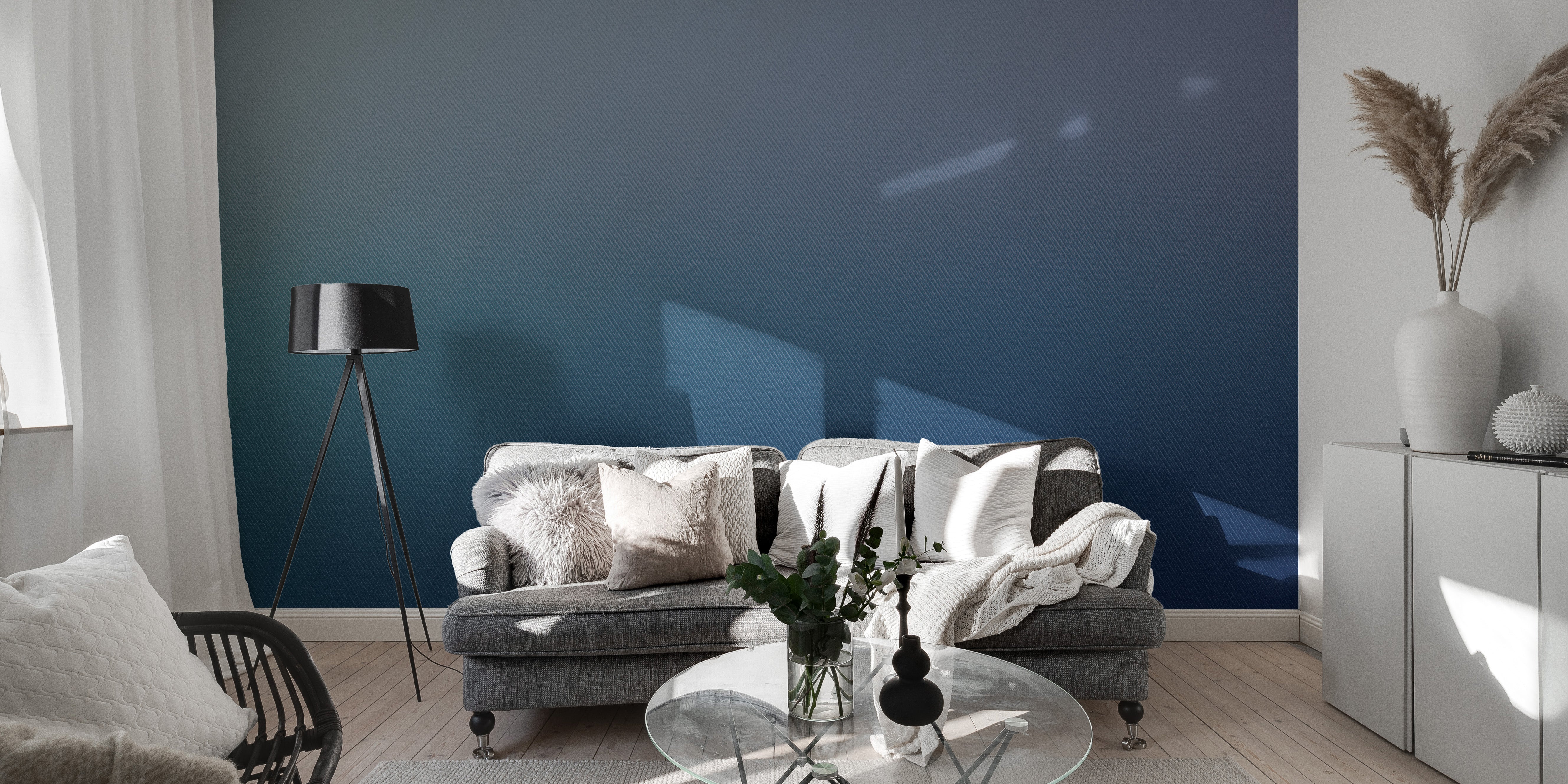 Deep Blue Ombre Textured Wall Mural - Giffywalls