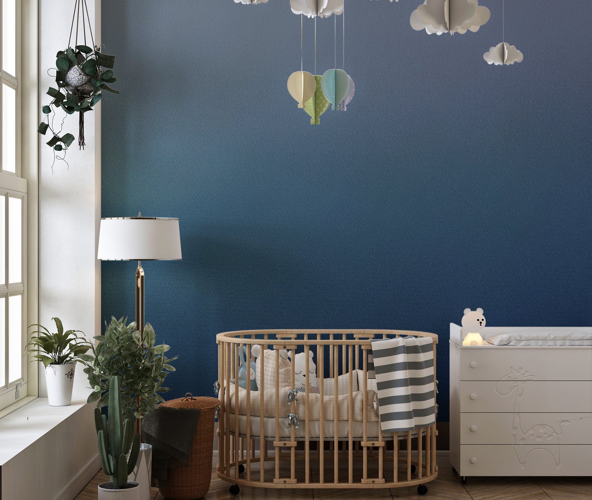 Classic ombre blue tones wallpaper mural
