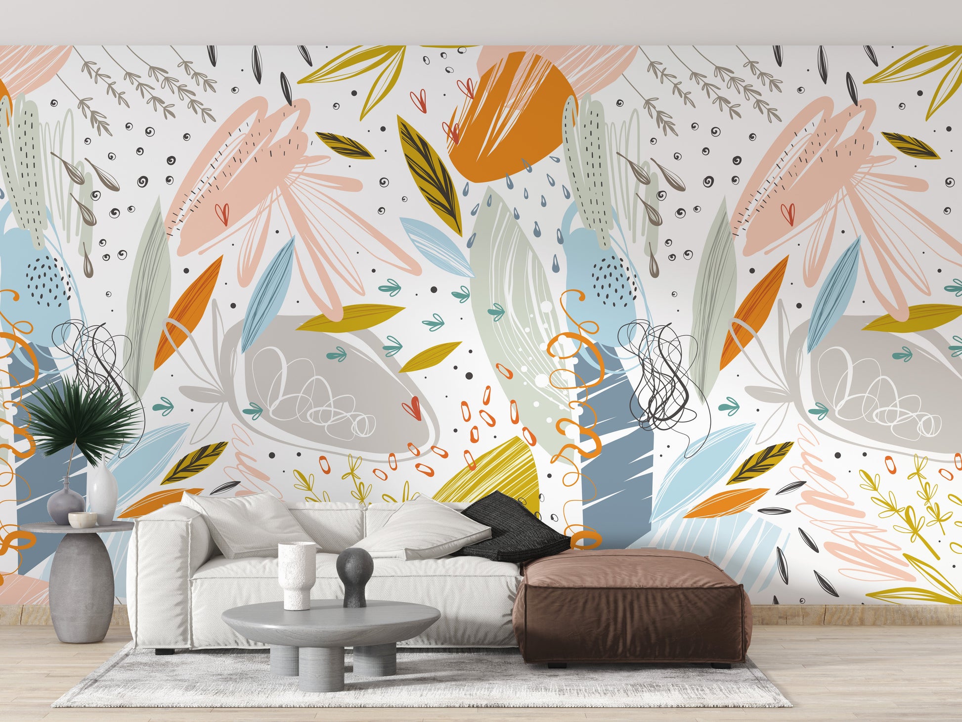 Colorful Floral Doodle Wallpaper - Giffywalls