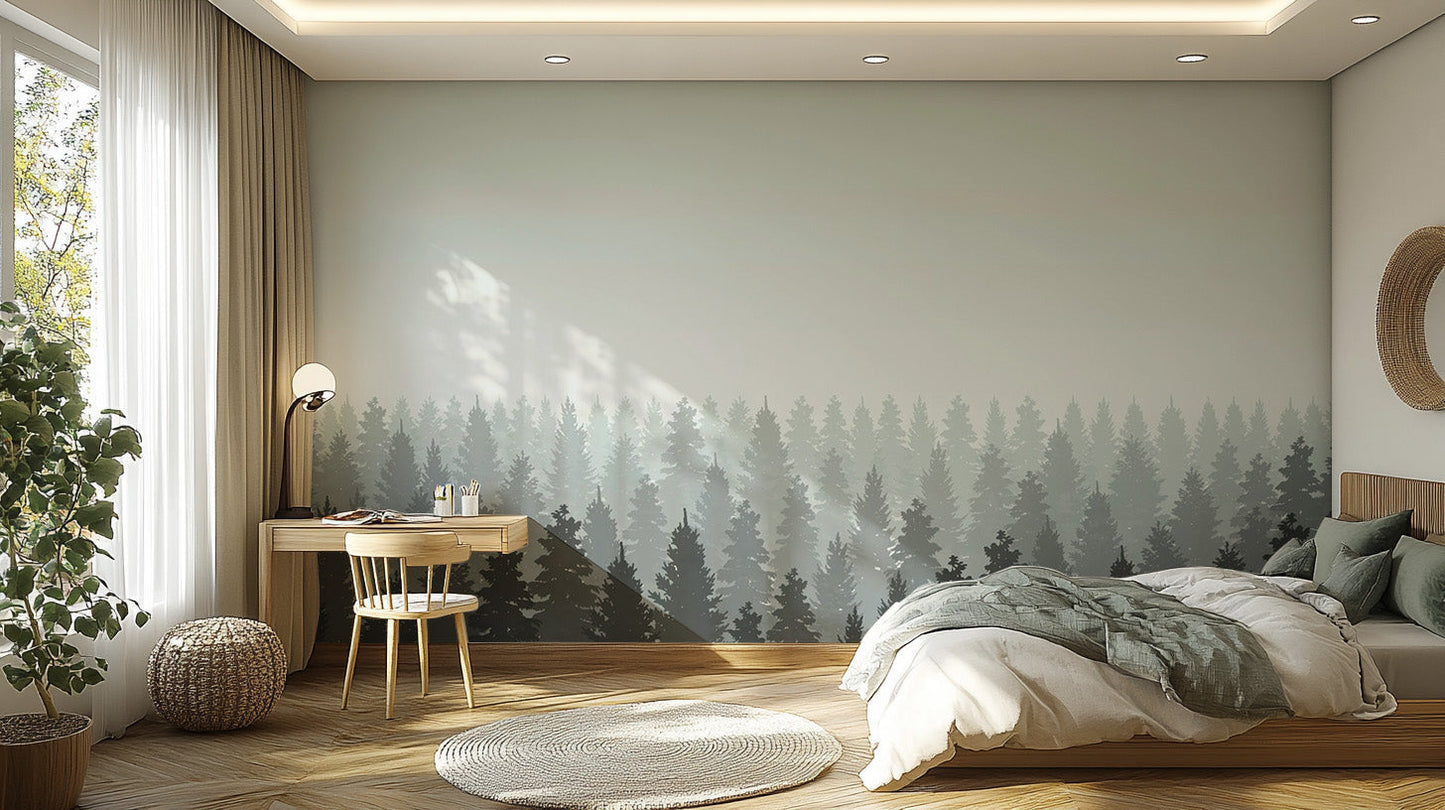 Dark Foggy Forest Tree Wallpaper - Giffywalls