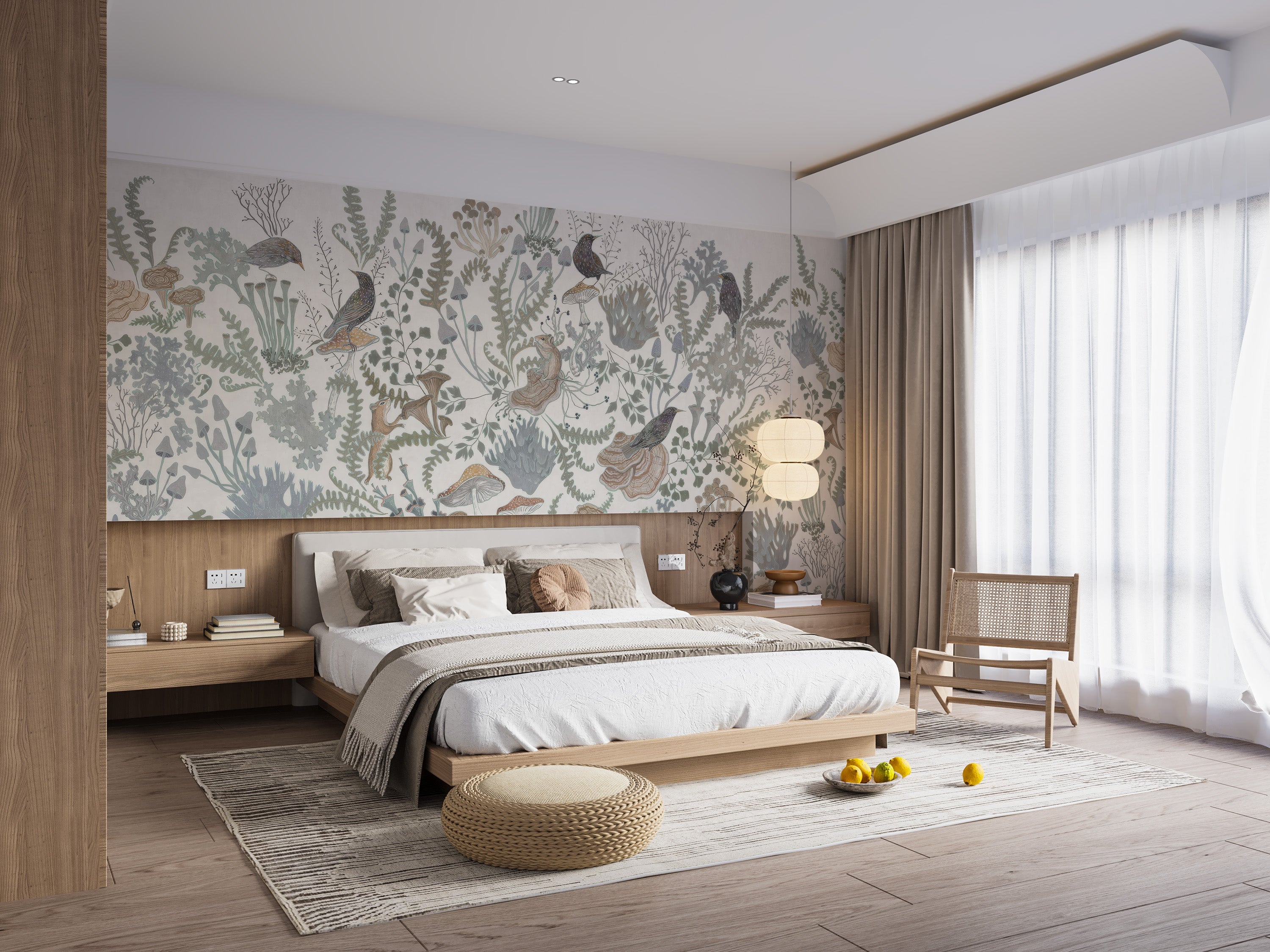 Woodland Harmony Fresco Mural - Giffywalls